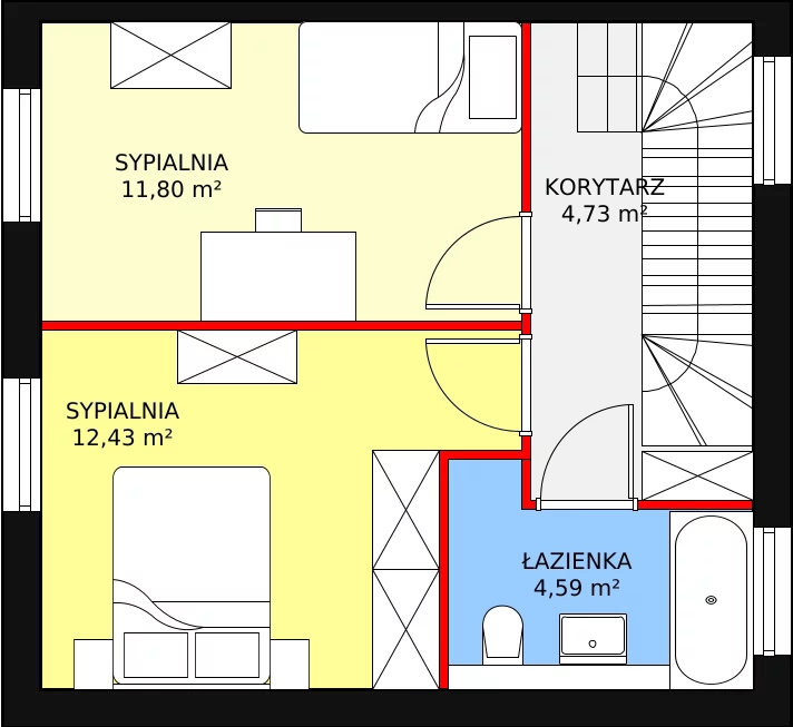 Dom 71,07 m², oferta nr 38A, Osiedle Kwiatów etap III, Nowa Wola, ul. Hiacyntów