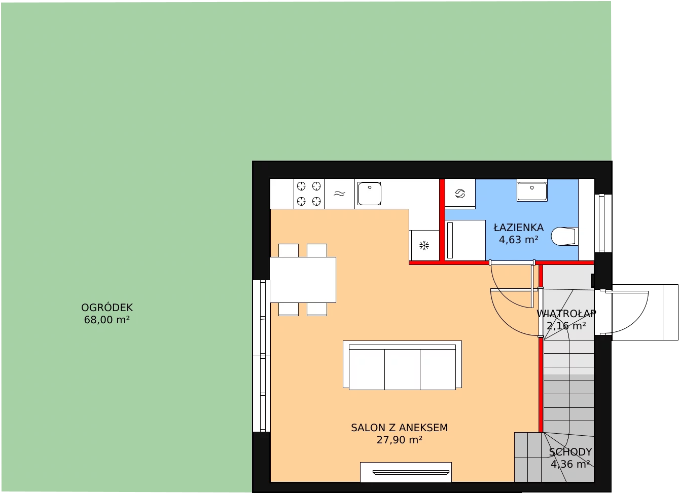 Dom 71,07 m², oferta nr 38B, Osiedle Kwiatów etap III, Nowa Wola, ul. Hiacyntów