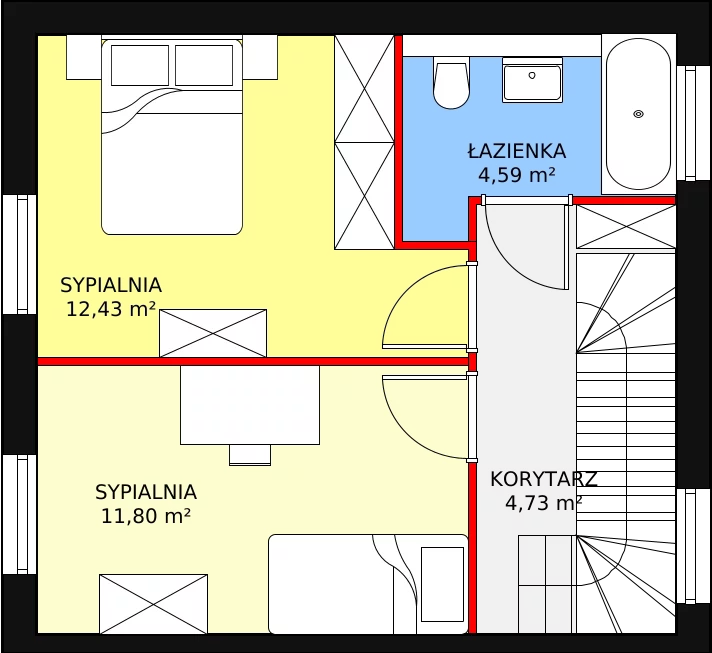 Dom 71,07 m², oferta nr 38B, Osiedle Kwiatów etap III, Nowa Wola, ul. Hiacyntów