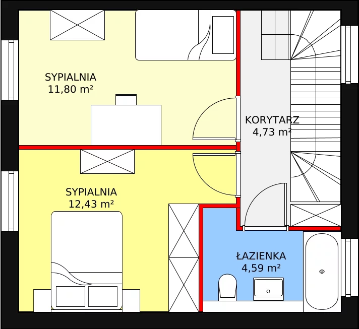 Dom 71,07 m², oferta nr 39A, Osiedle Kwiatów etap III, Nowa Wola, ul. Hiacyntów