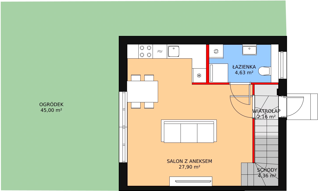 Dom 71,07 m², oferta nr 40B, Osiedle Kwiatów etap III, Nowa Wola, ul. Hiacyntów