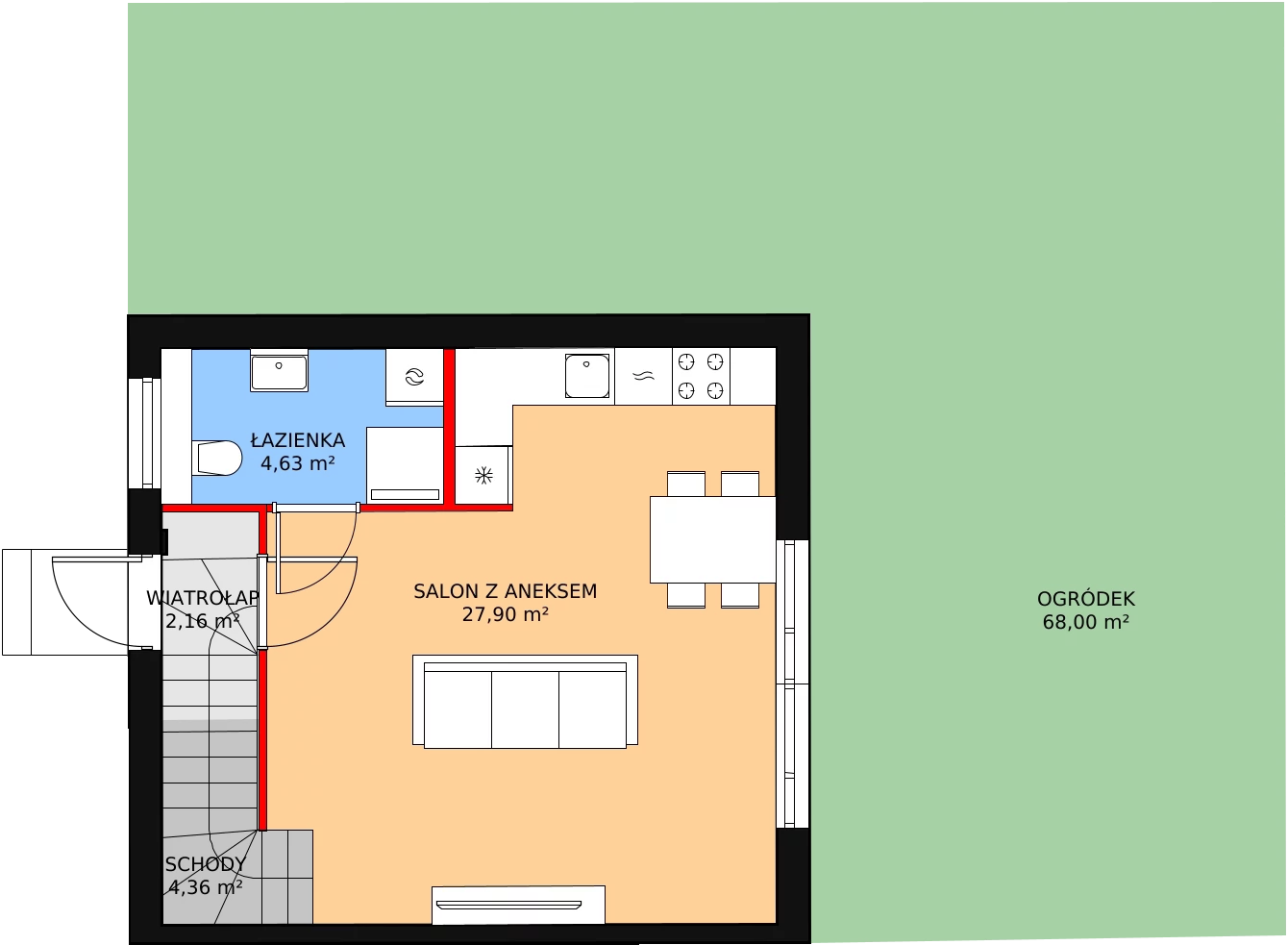 Dom 71,07 m², oferta nr 42A, Osiedle Kwiatów etap III, Nowa Wola, ul. Hiacyntów