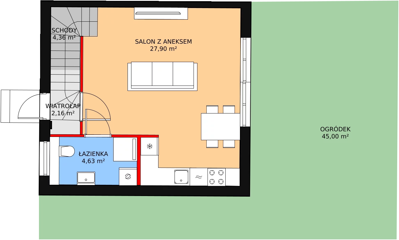 Dom 71,07 m², oferta nr 42B, Osiedle Kwiatów etap III, Nowa Wola, ul. Hiacyntów