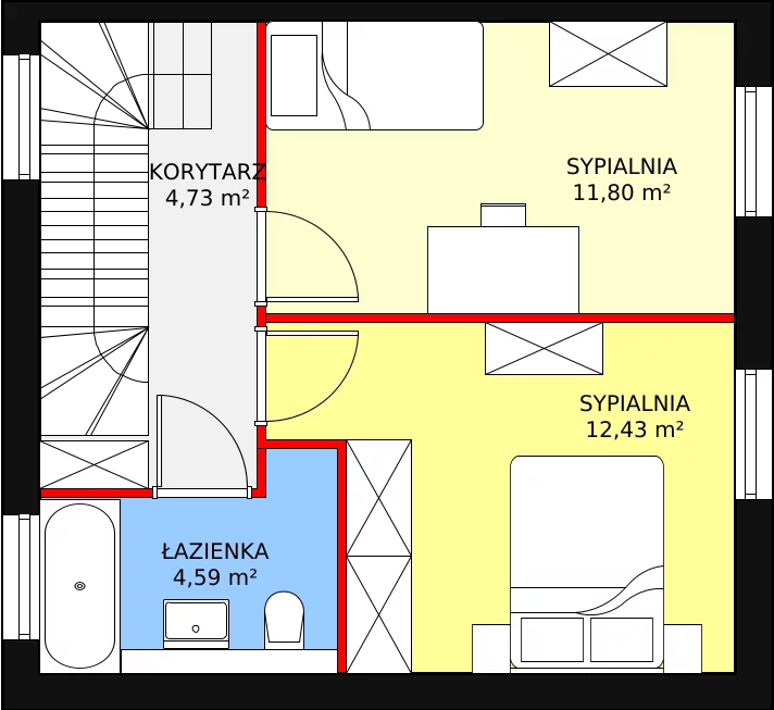 Dom 71,07 m², oferta nr 42B, Osiedle Kwiatów etap III, Nowa Wola, ul. Hiacyntów