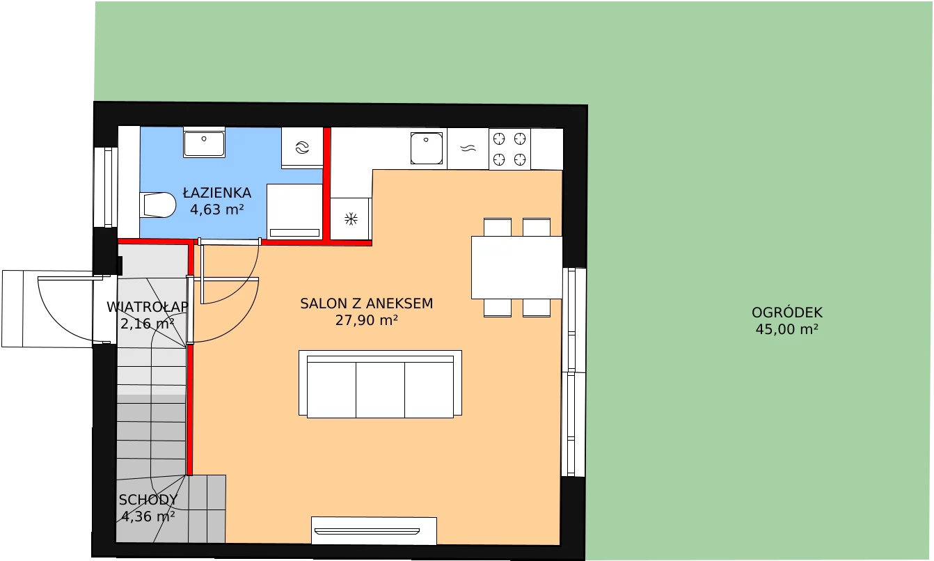 Dom 71,07 m², oferta nr 43A, Osiedle Kwiatów etap III, Nowa Wola, ul. Hiacyntów