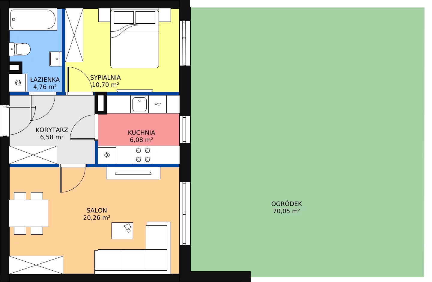 Zalety mieszkania 50.07 m², 54