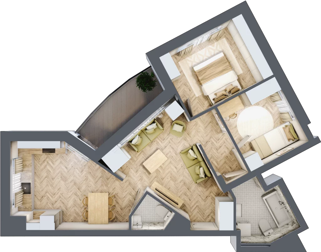 3 pokoje, apartament 62,93 m², piętro 1, oferta nr 8, Ornament, Szczecin, Śródmieście, Nowe Miasto, ul. Powstańców Wielkopolskich 100