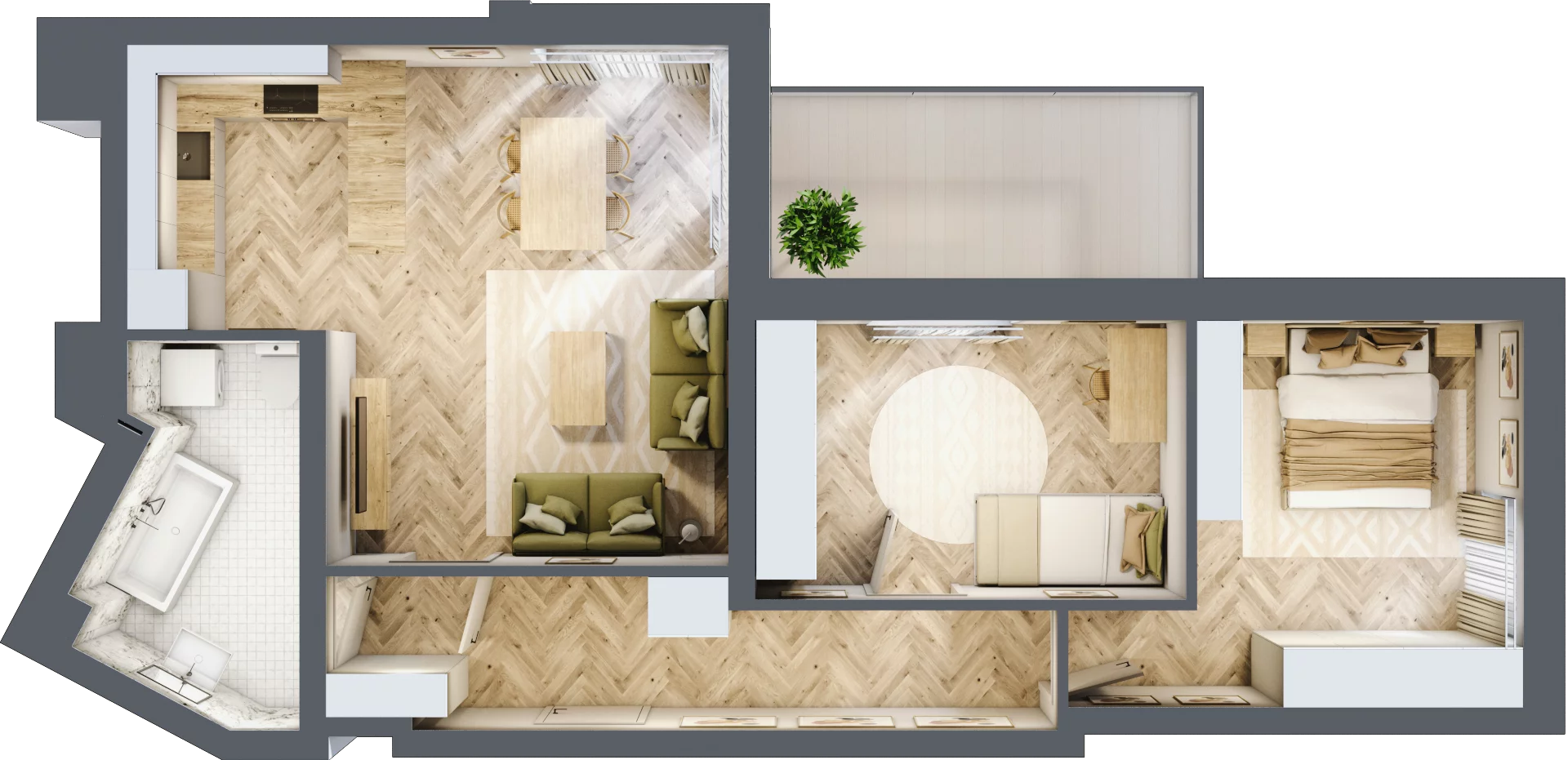3 pokoje, apartament 69,81 m², piętro 1, oferta nr 9, Ornament, Szczecin, Śródmieście, Nowe Miasto, ul. Powstańców Wielkopolskich 100