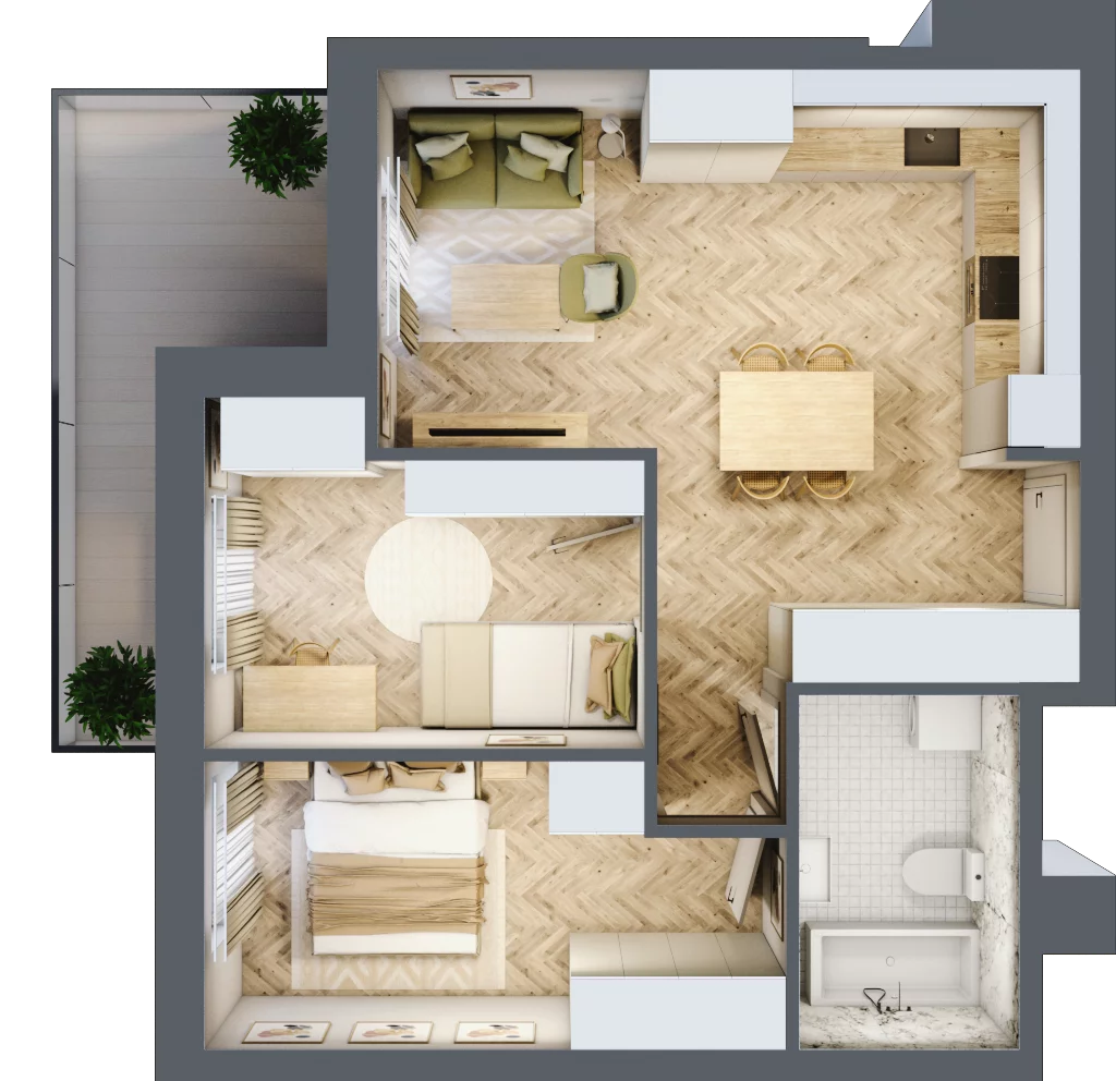 3 pokoje, apartament 52,81 m², piętro 2, oferta nr 16, Ornament, Szczecin, Śródmieście, Nowe Miasto, ul. Powstańców Wielkopolskich 100