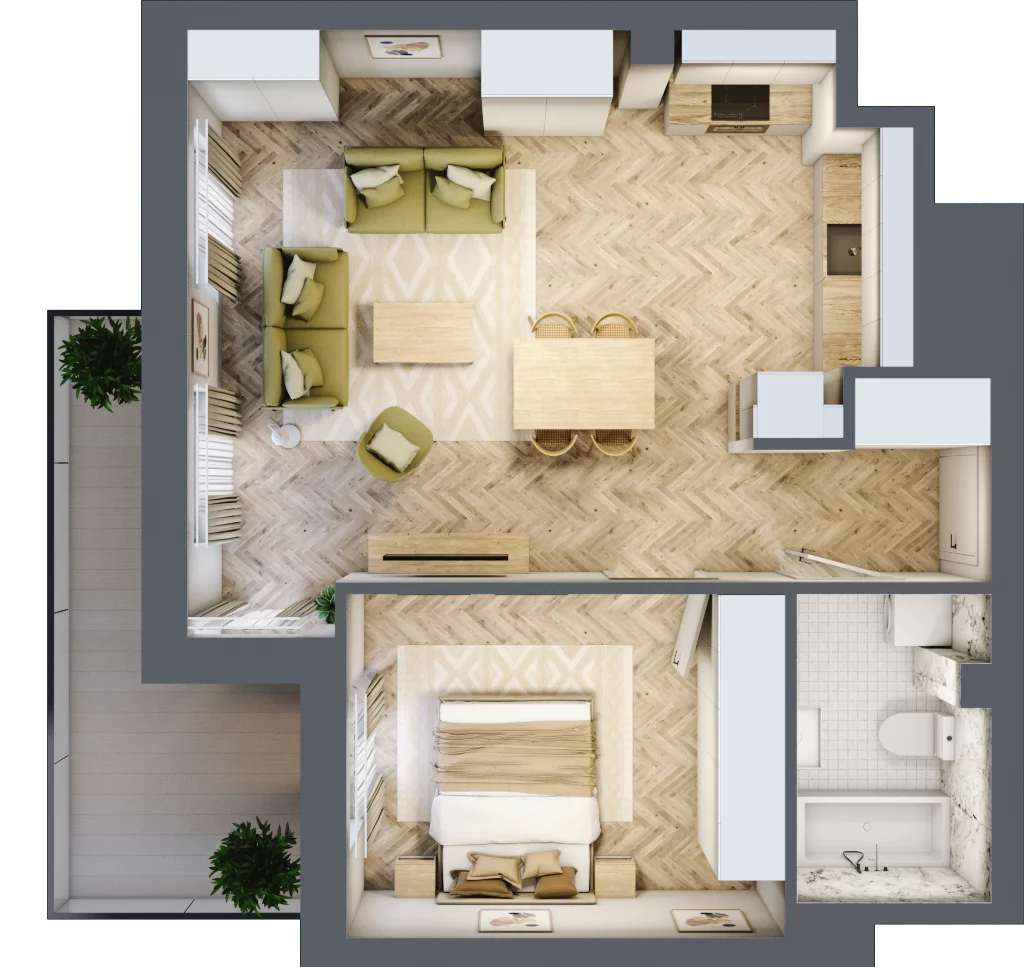 2 pokoje, apartament 51,78 m², piętro 2, oferta nr 17, Ornament, Szczecin, Śródmieście, Nowe Miasto, ul. Powstańców Wielkopolskich 100