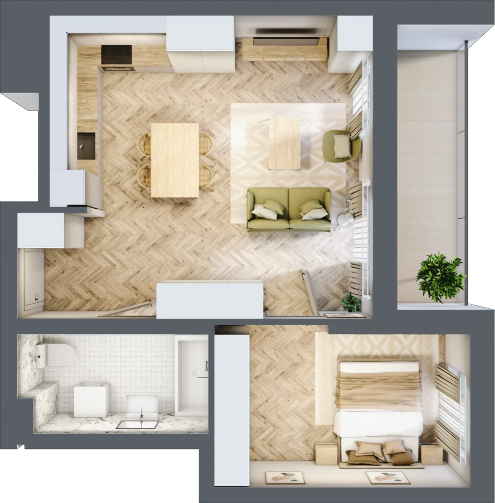 2 pokoje, apartament 47,40 m², piętro 5, oferta nr 46, Ornament, Szczecin, Śródmieście, Nowe Miasto, ul. Powstańców Wielkopolskich 100
