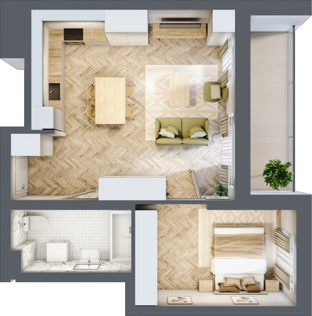 2 pokoje, apartament 47,27 m², piętro 6, oferta nr 57, Ornament, Szczecin, Śródmieście, Nowe Miasto, ul. Powstańców Wielkopolskich 100