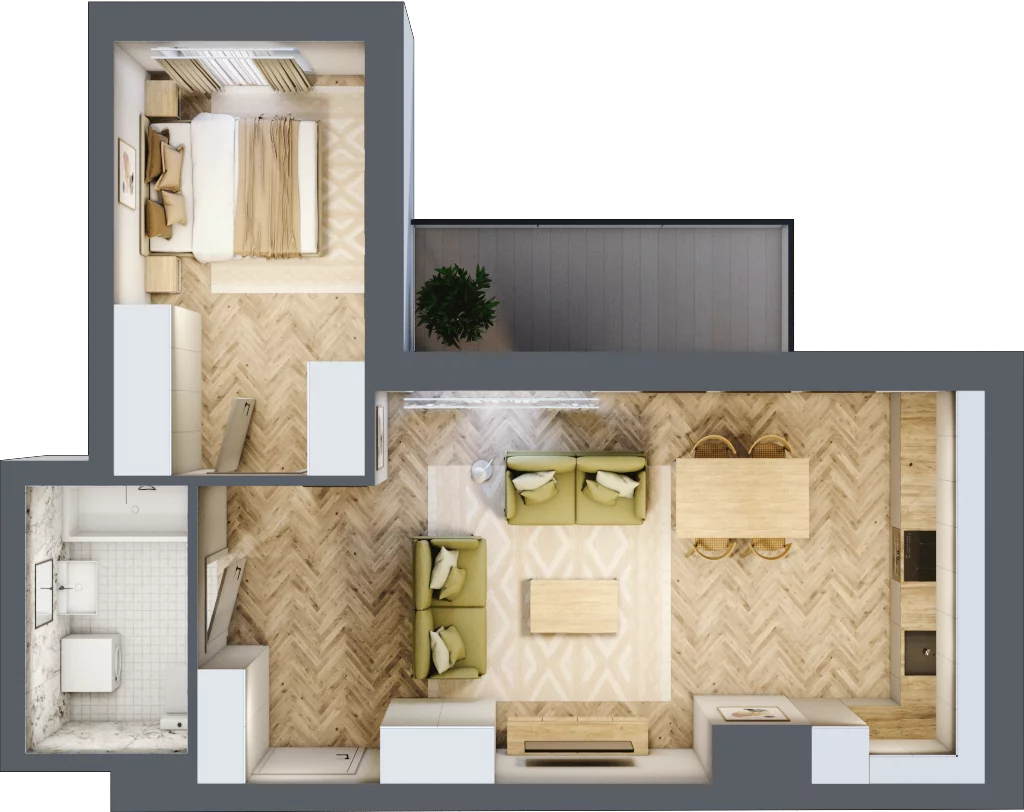 2 pokoje, apartament 48,49 m², piętro 6, oferta nr 58, Ornament, Szczecin, Śródmieście, Nowe Miasto, ul. Powstańców Wielkopolskich 100