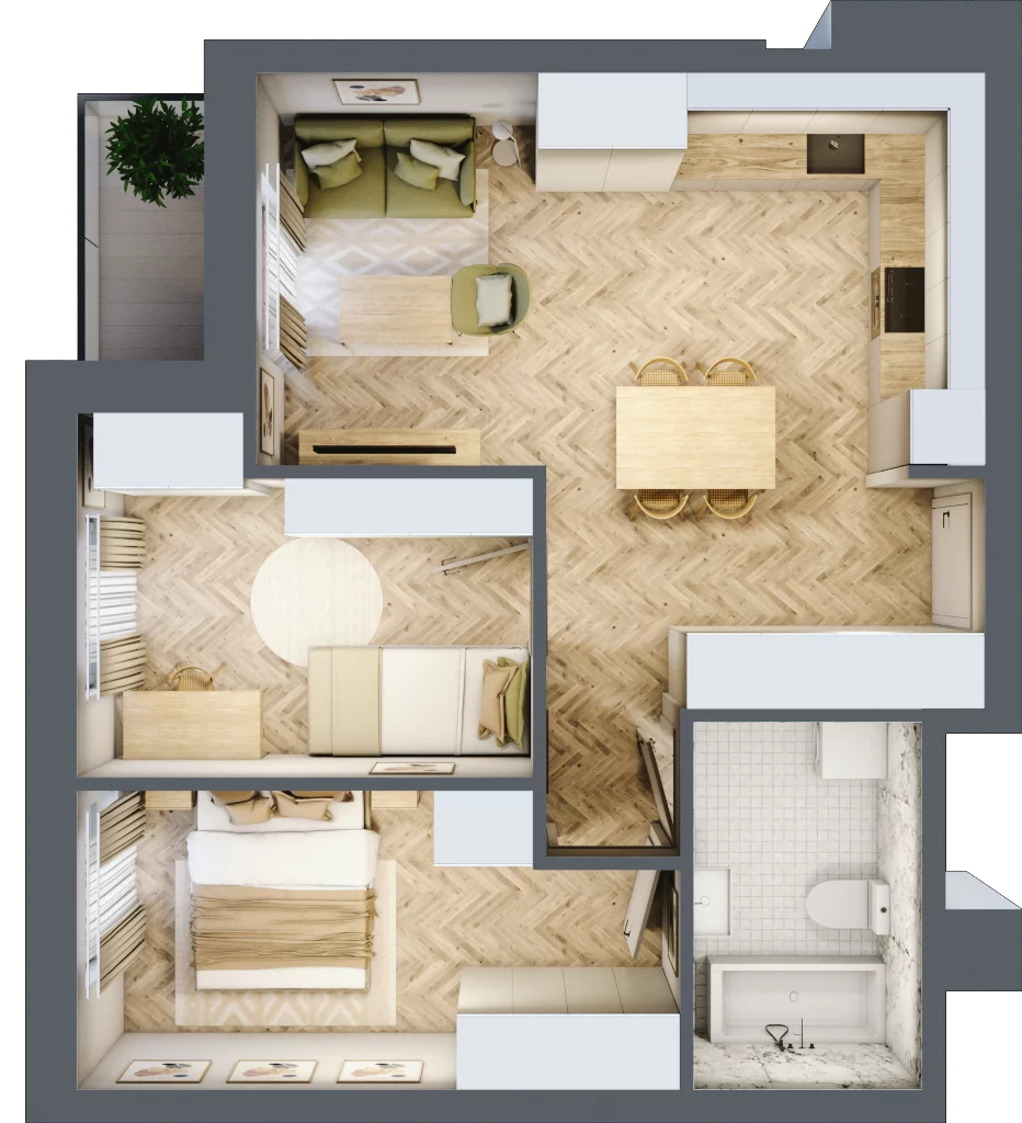 3 pokoje, apartament 52,81 m², piętro 7, oferta nr 71, Ornament, Szczecin, Śródmieście, Nowe Miasto, ul. Powstańców Wielkopolskich 100