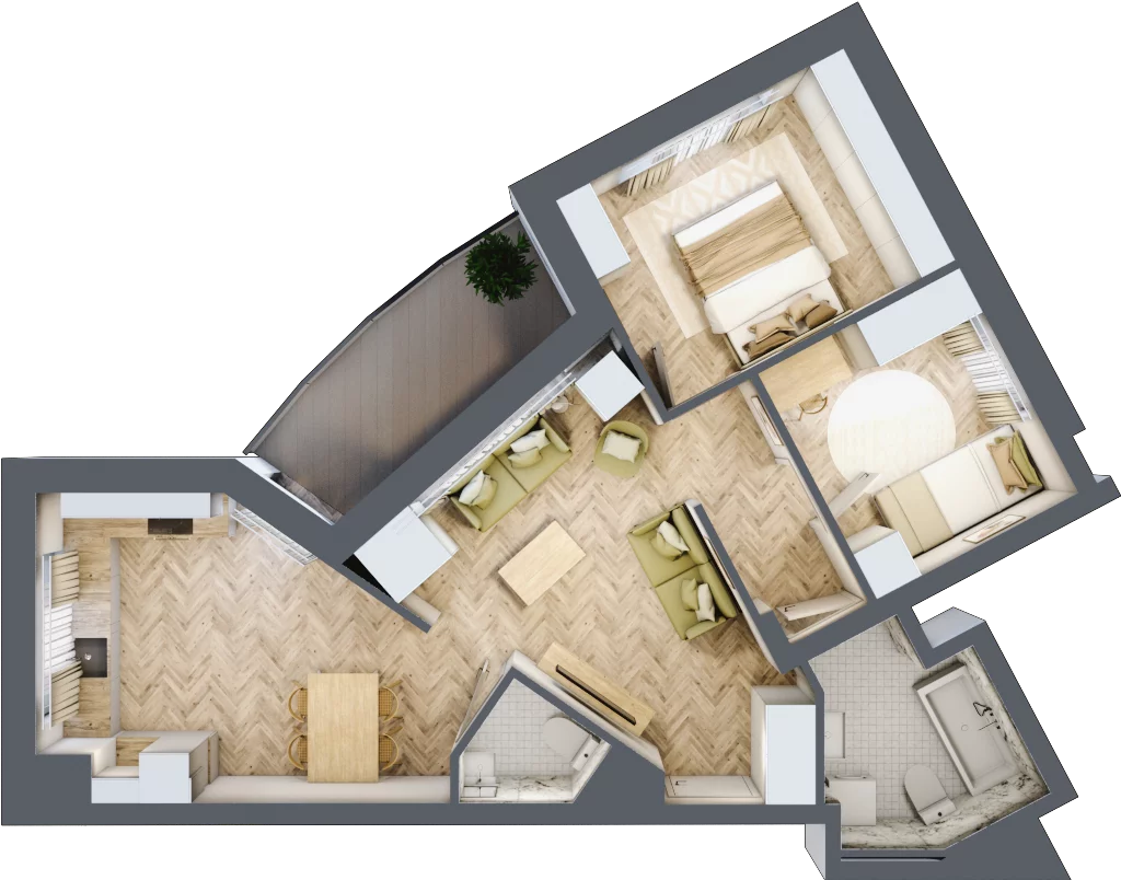 3 pokoje, apartament 62,92 m², piętro 8, oferta nr 85, Ornament, Szczecin, Śródmieście, Nowe Miasto, ul. Powstańców Wielkopolskich 100