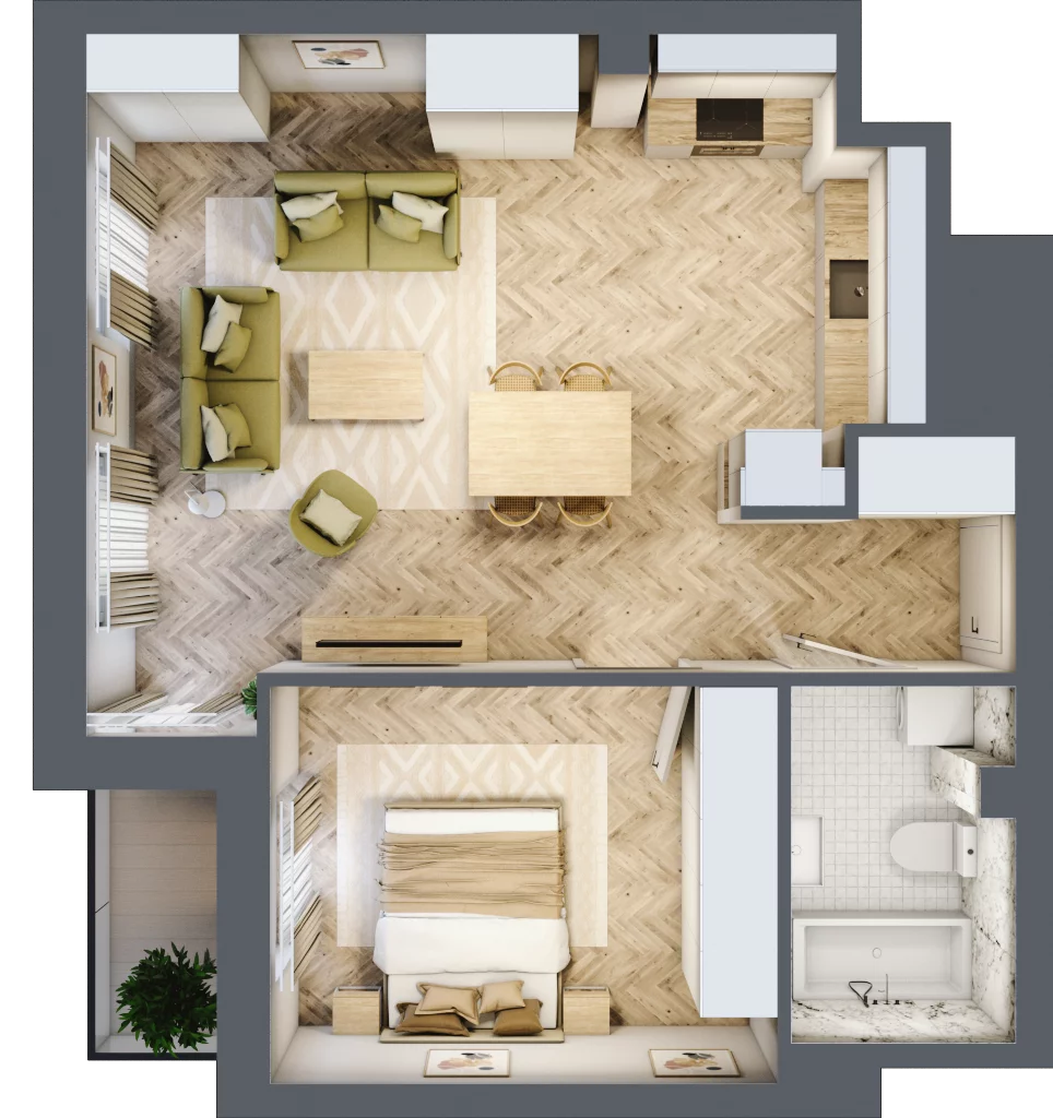 2 pokoje, apartament 51,78 m², piętro 9, oferta nr 94, Ornament, Szczecin, Śródmieście, Nowe Miasto, ul. Powstańców Wielkopolskich 100