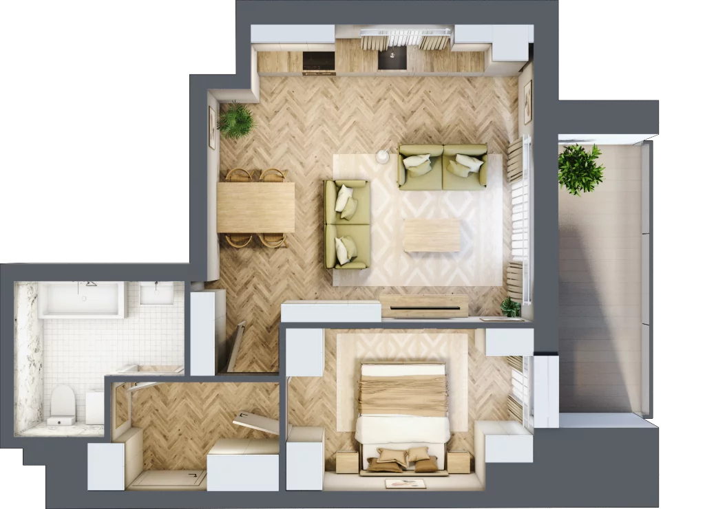 2 pokoje, apartament 50,28 m², piętro 10, oferta nr 100, Ornament, Szczecin, Śródmieście, Nowe Miasto, ul. Powstańców Wielkopolskich 100