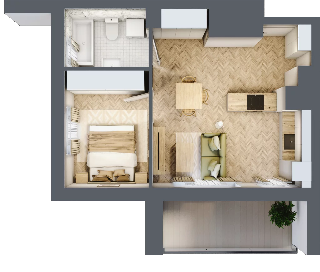 2 pokoje, apartament 38,08 m², piętro 10, oferta nr 101, Ornament, Szczecin, Śródmieście, Nowe Miasto, ul. Powstańców Wielkopolskich 100