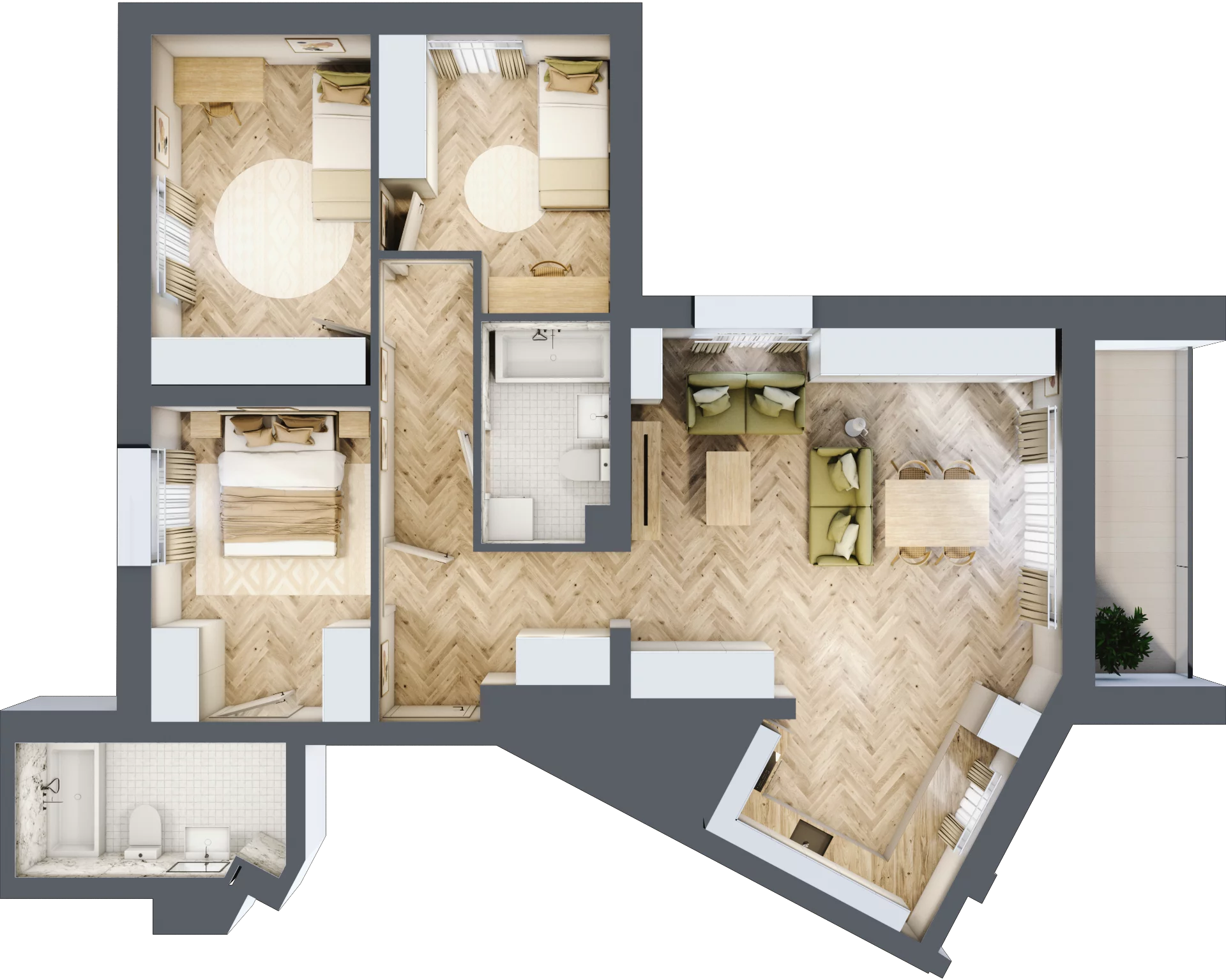 4 pokoje, apartament 88,36 m², piętro 10, oferta nr 104, Ornament, Szczecin, Śródmieście, Nowe Miasto, ul. Powstańców Wielkopolskich 100