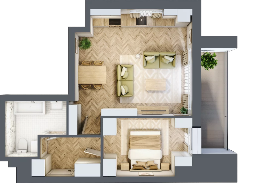 2 pokoje, apartament 50,28 m², piętro 12, oferta nr 110, Ornament, Szczecin, Śródmieście, Nowe Miasto, ul. Powstańców Wielkopolskich 100
