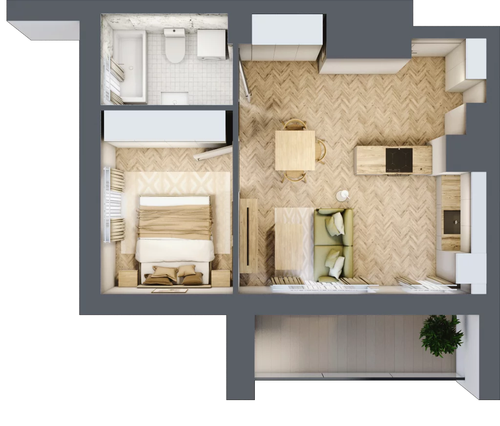 2 pokoje, apartament 38,08 m², piętro 12, oferta nr 111, Ornament, Szczecin, Śródmieście, Nowe Miasto, ul. Powstańców Wielkopolskich 100