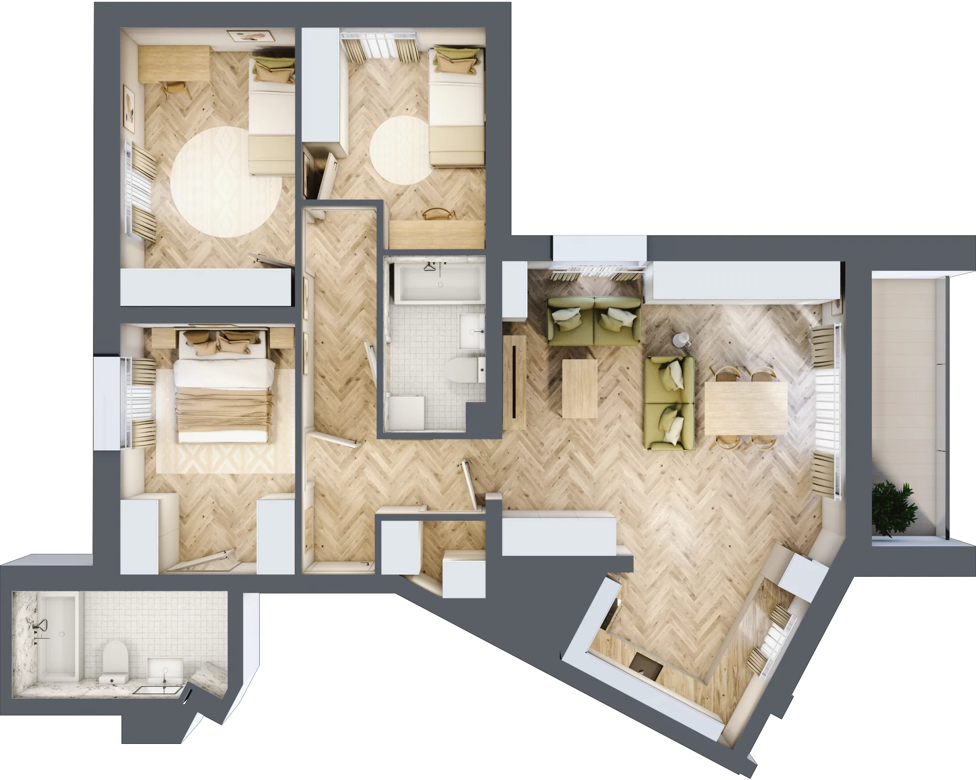4 pokoje, apartament 89,24 m², piętro 12, oferta nr 114, Ornament, Szczecin, Śródmieście, Nowe Miasto, ul. Powstańców Wielkopolskich 100