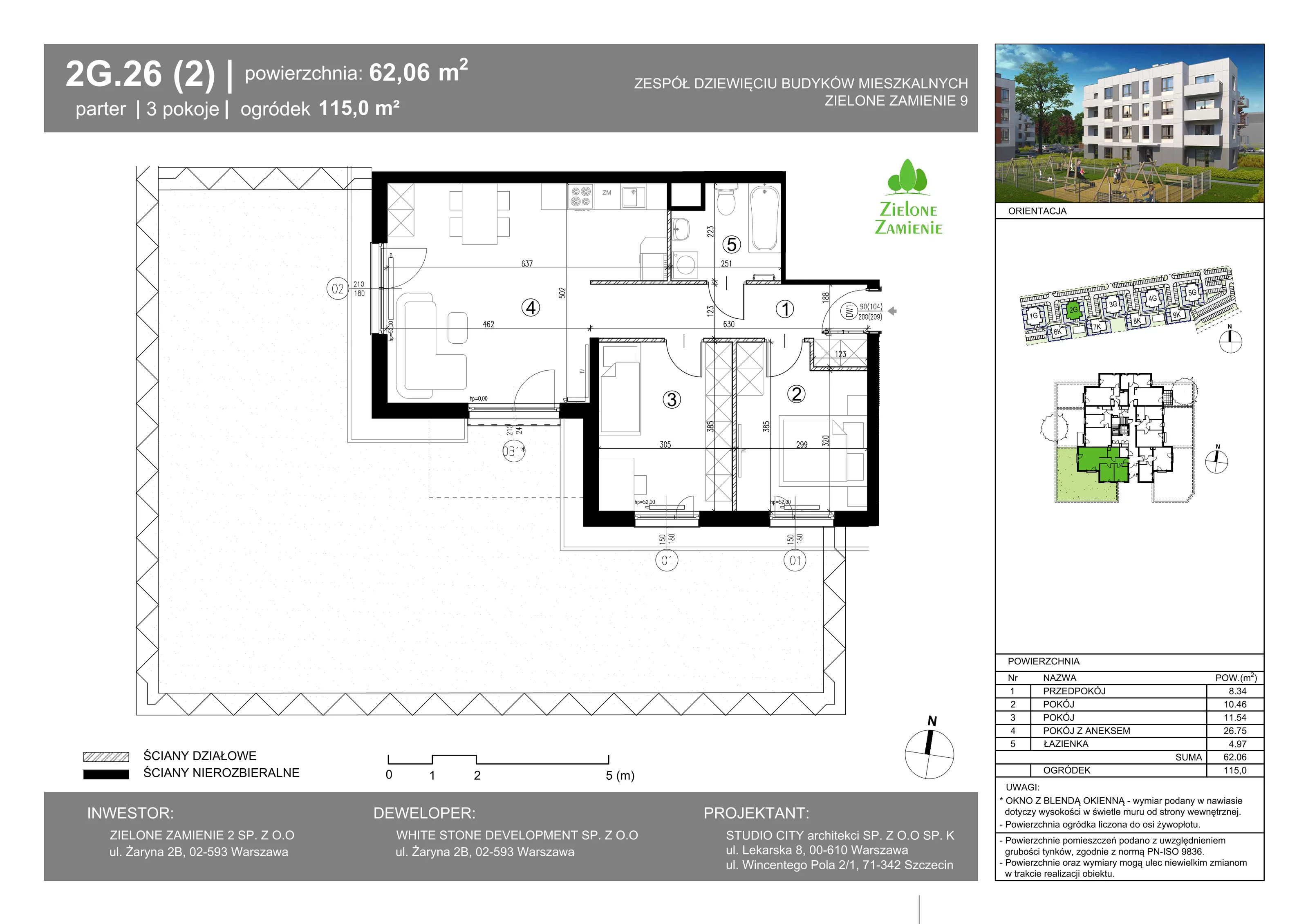 3 pokoje, mieszkanie 62,06 m², parter, oferta nr 26, Zielone Zamienie IX, Zamienie, ul. Czekoladowa