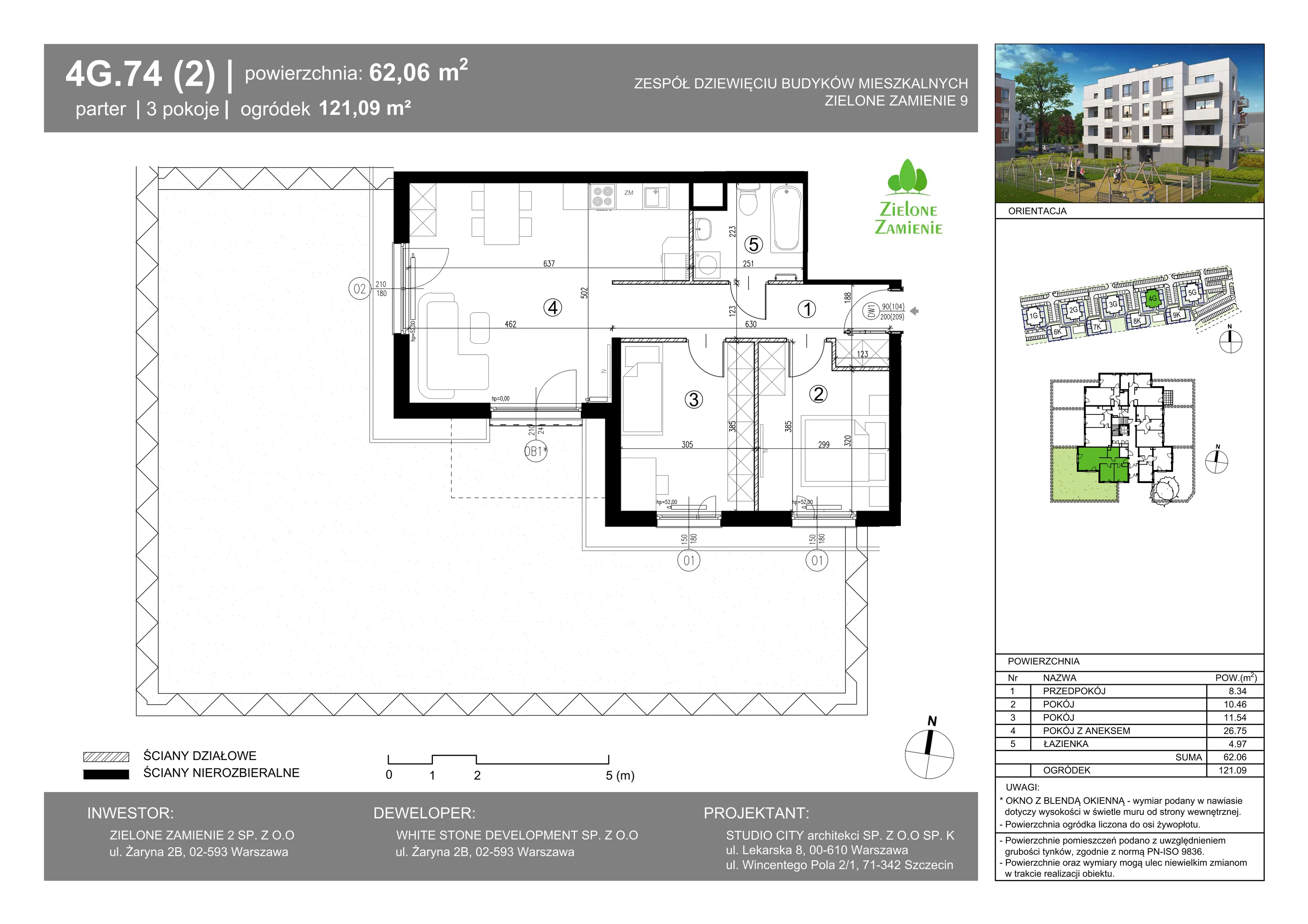 3 pokoje, mieszkanie 62,06 m², parter, oferta nr 74, Zielone Zamienie IX, Zamienie, ul. Czekoladowa