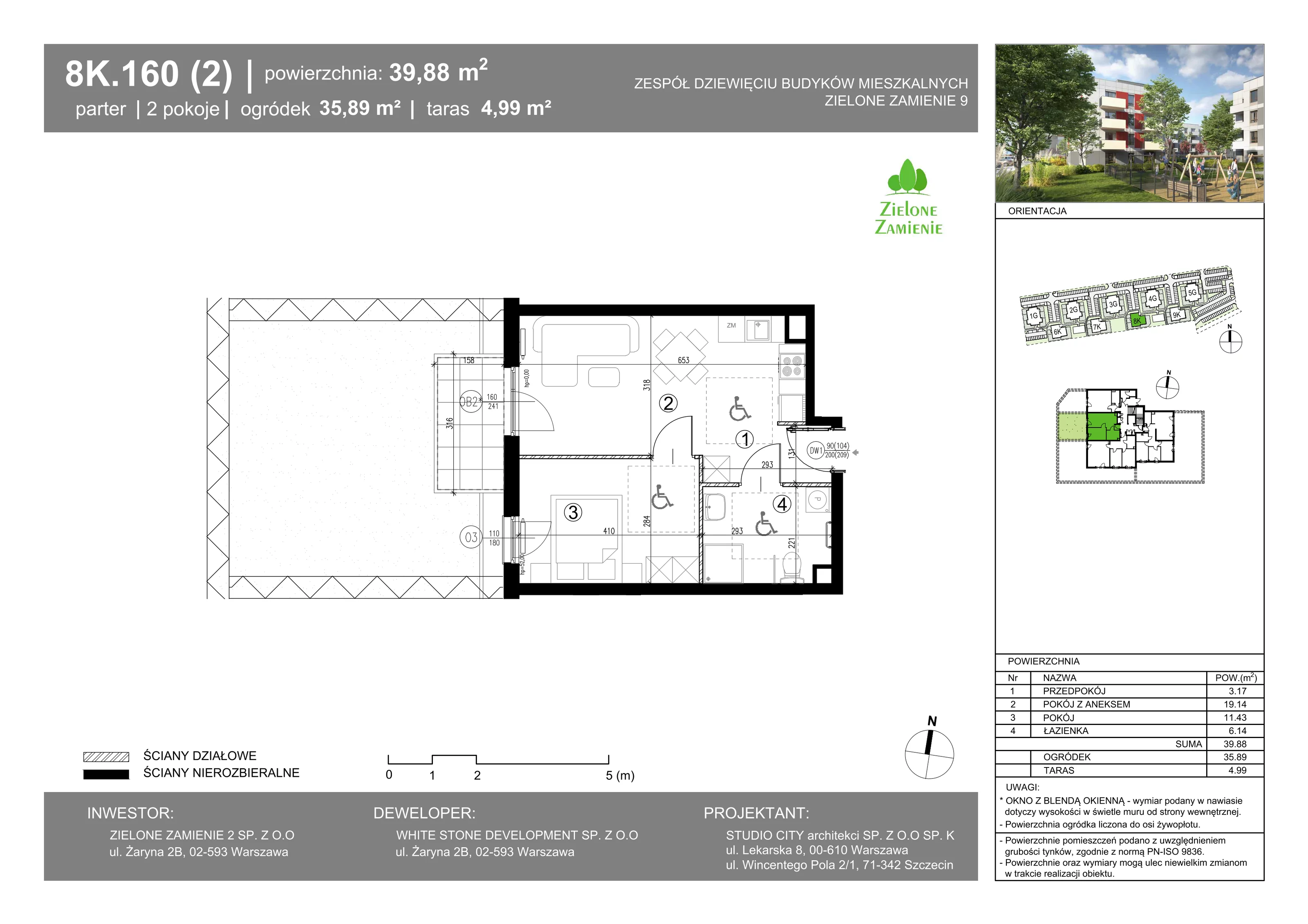 2 pokoje, mieszkanie 39,88 m², parter, oferta nr 160, Zielone Zamienie IX, Zamienie, ul. Czekoladowa