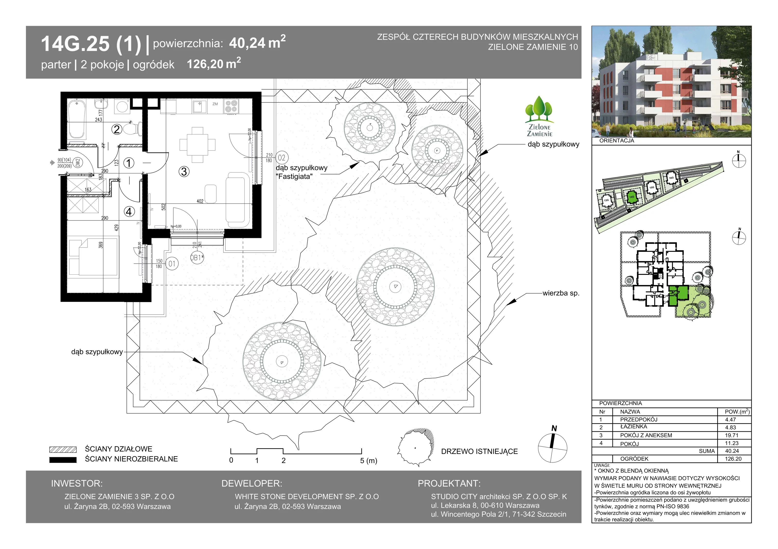 2 pokoje, mieszkanie 40,24 m², parter, oferta nr 14G.25, Zielone Zamienie X, Zamienie, ul. Czekoladowa / Herbaciana