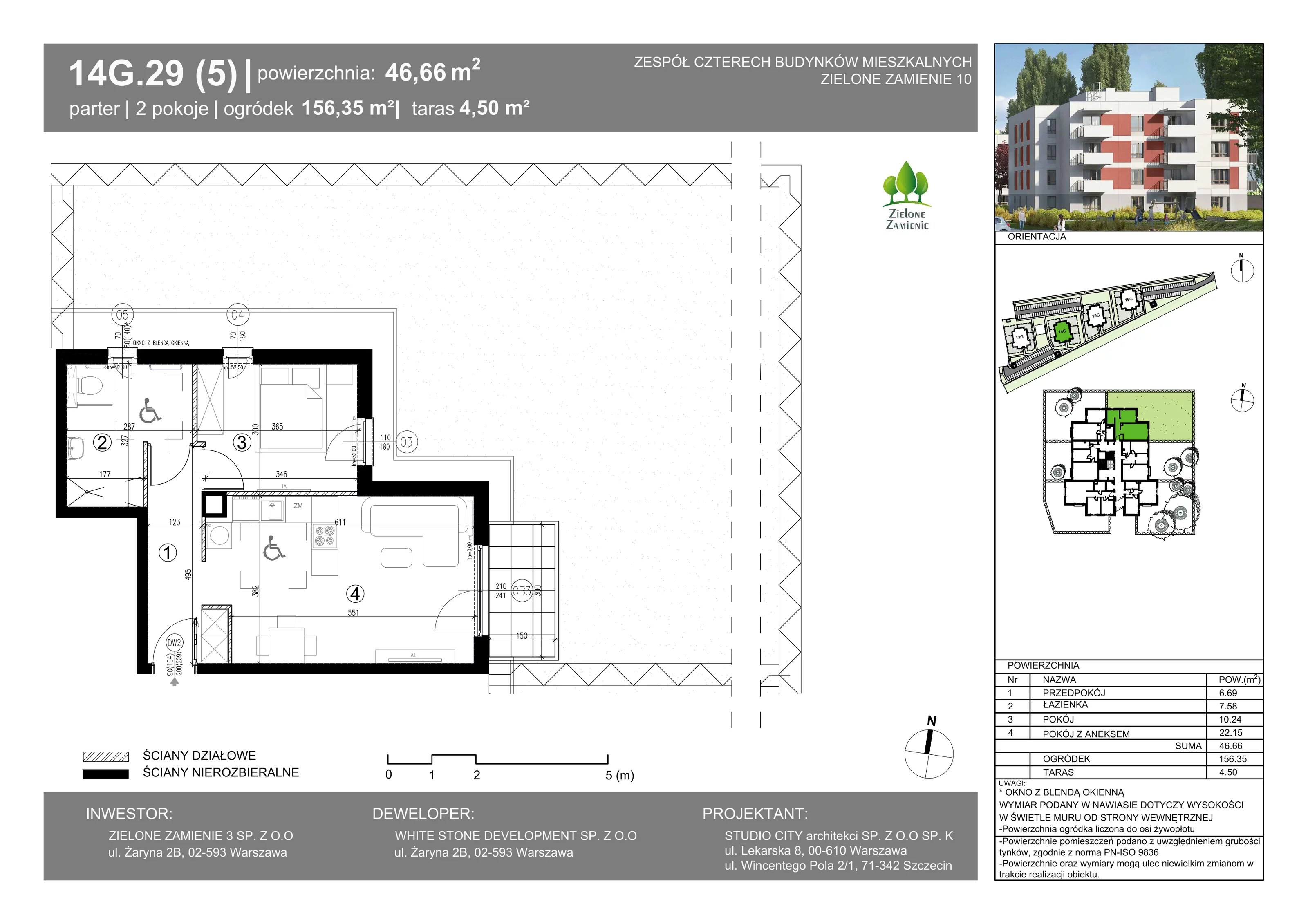 2 pokoje, mieszkanie 46,66 m², parter, oferta nr 14G.29, Zielone Zamienie X, Zamienie, ul. Czekoladowa / Herbaciana