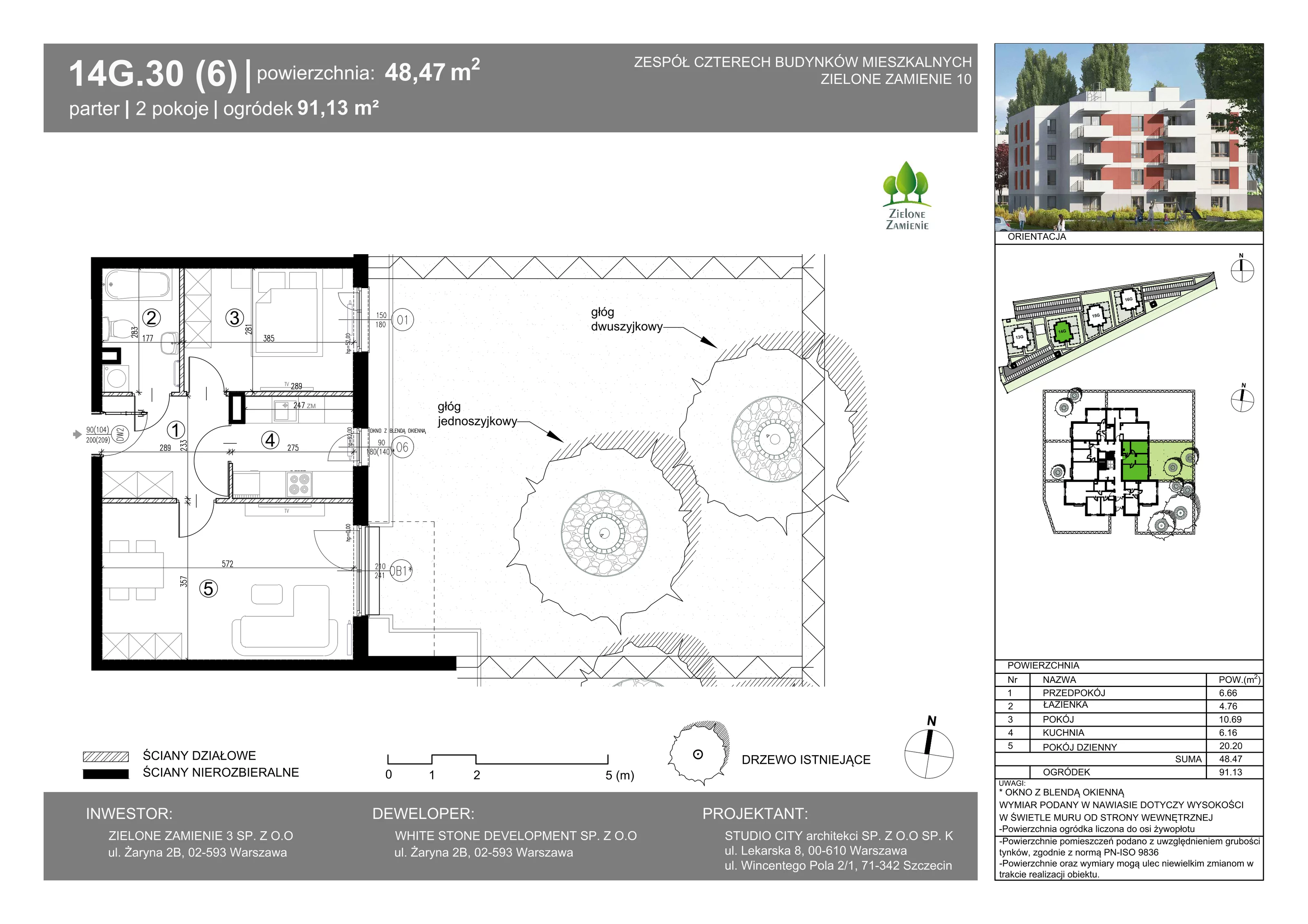 2 pokoje, mieszkanie 48,47 m², parter, oferta nr 14G.30, Zielone Zamienie X, Zamienie, ul. Czekoladowa / Herbaciana