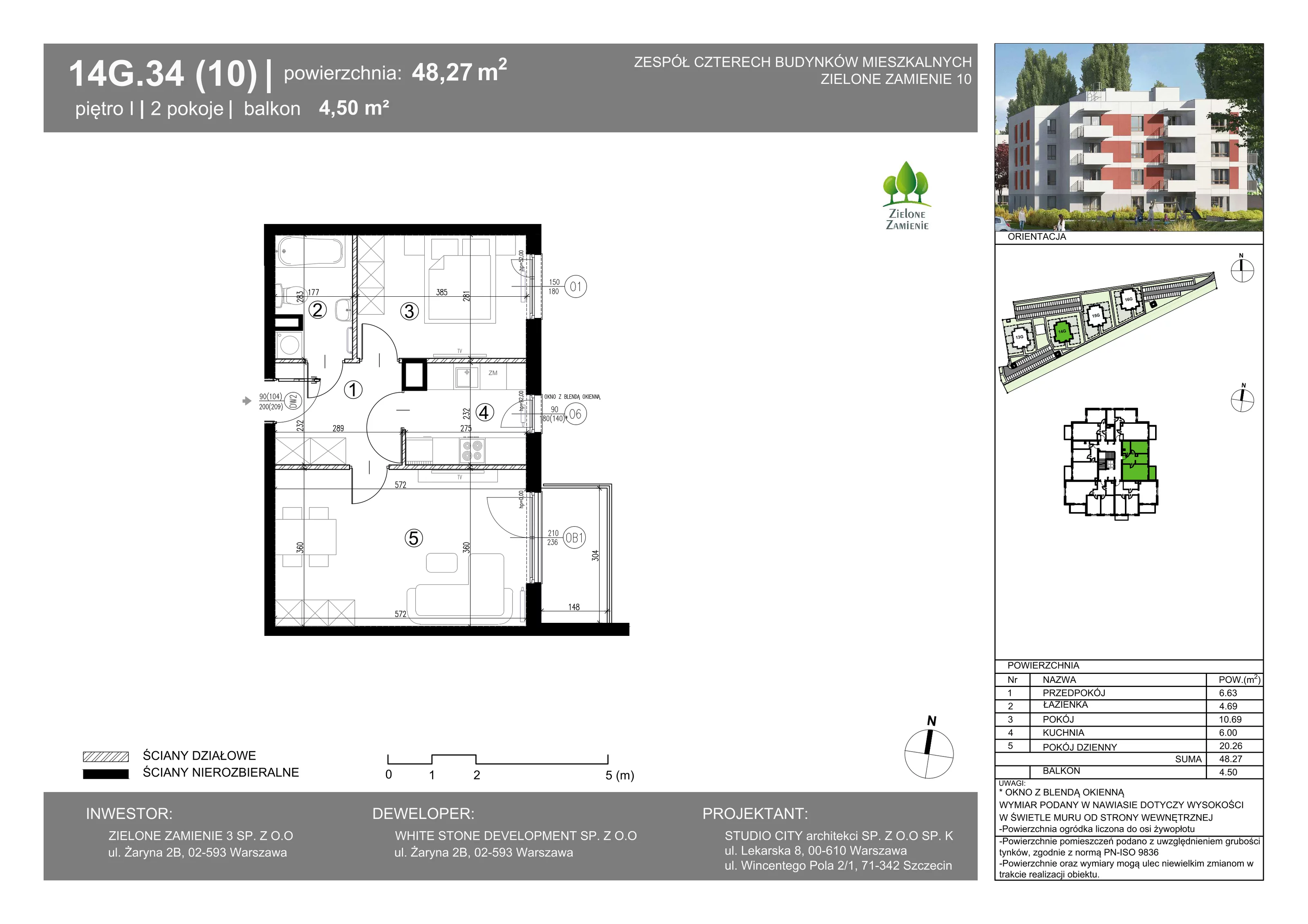 2 pokoje, mieszkanie 48,27 m², piętro 1, oferta nr 14G.34, Zielone Zamienie X, Zamienie, ul. Czekoladowa / Herbaciana