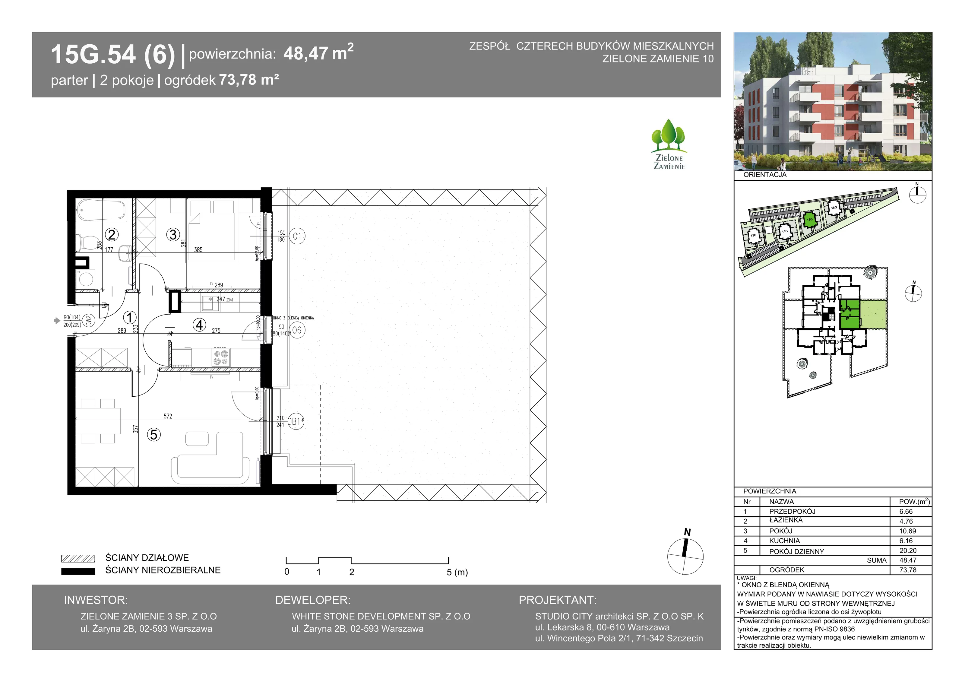2 pokoje, mieszkanie 48,47 m², parter, oferta nr 15G.54, Zielone Zamienie X, Zamienie, ul. Czekoladowa / Herbaciana