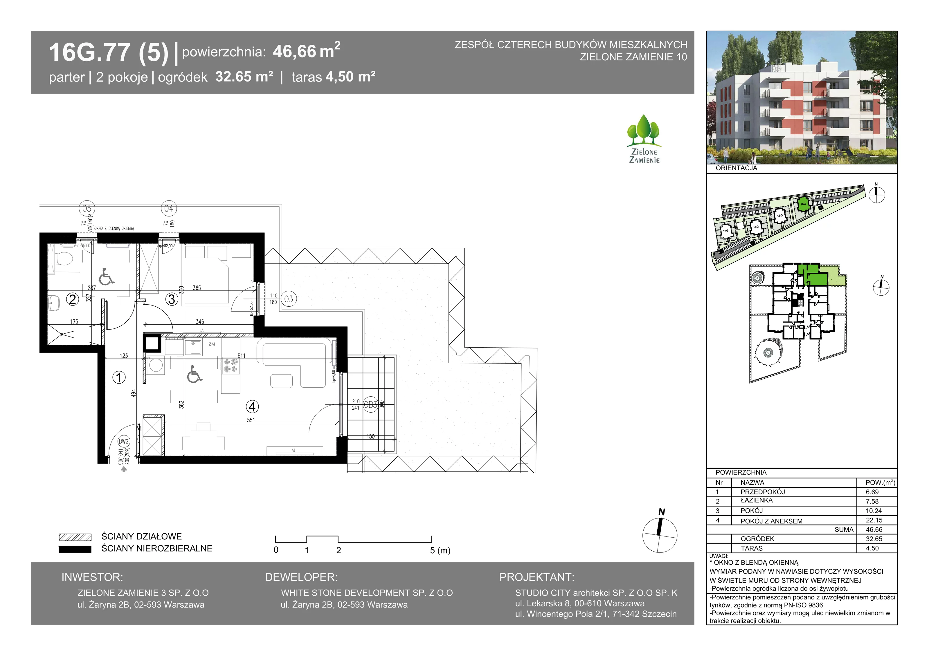 2 pokoje, mieszkanie 46,66 m², parter, oferta nr 16G.77, Zielone Zamienie X, Zamienie, ul. Czekoladowa / Herbaciana