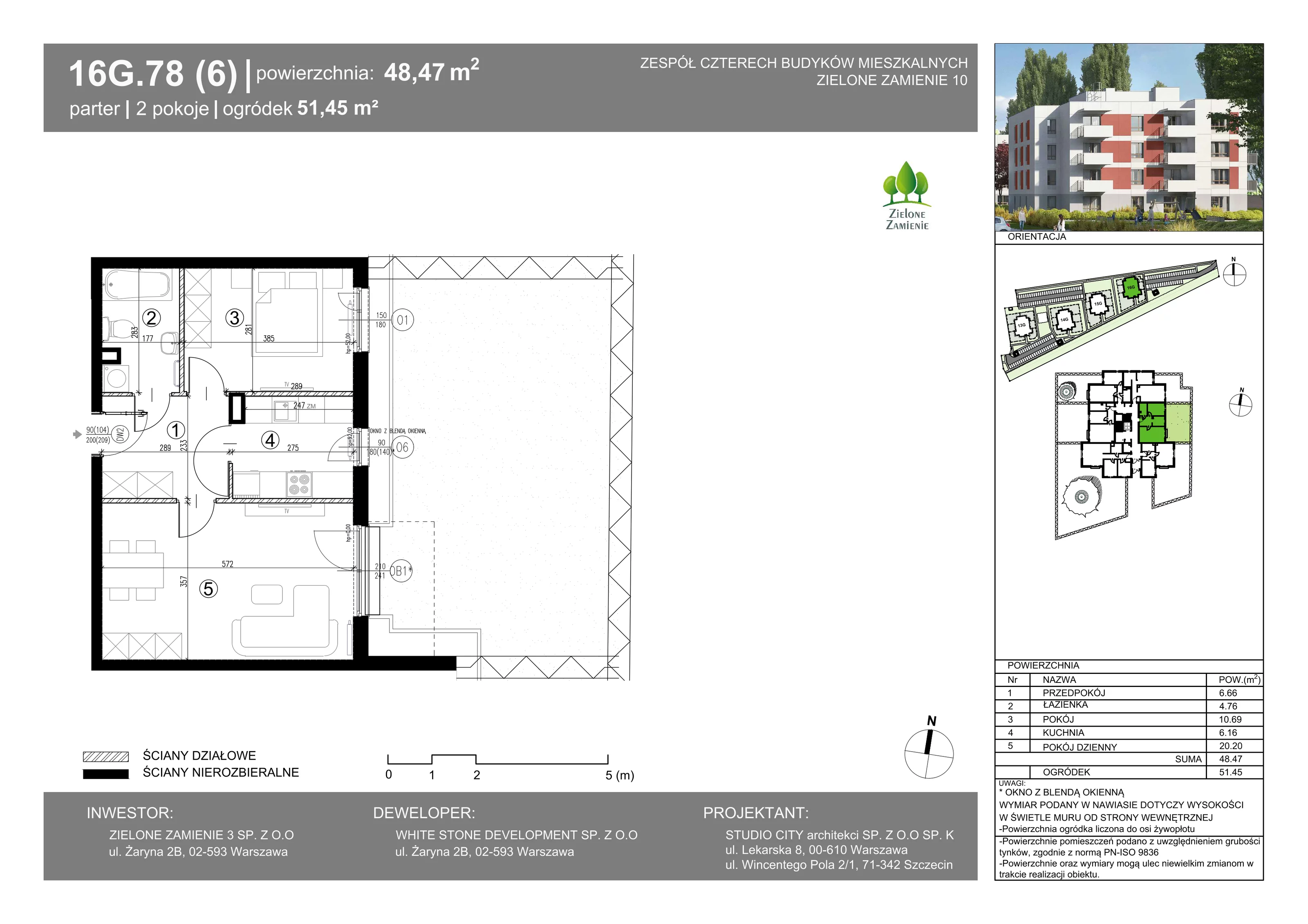 2 pokoje, mieszkanie 48,47 m², parter, oferta nr 16G.78, Zielone Zamienie X, Zamienie, ul. Czekoladowa / Herbaciana