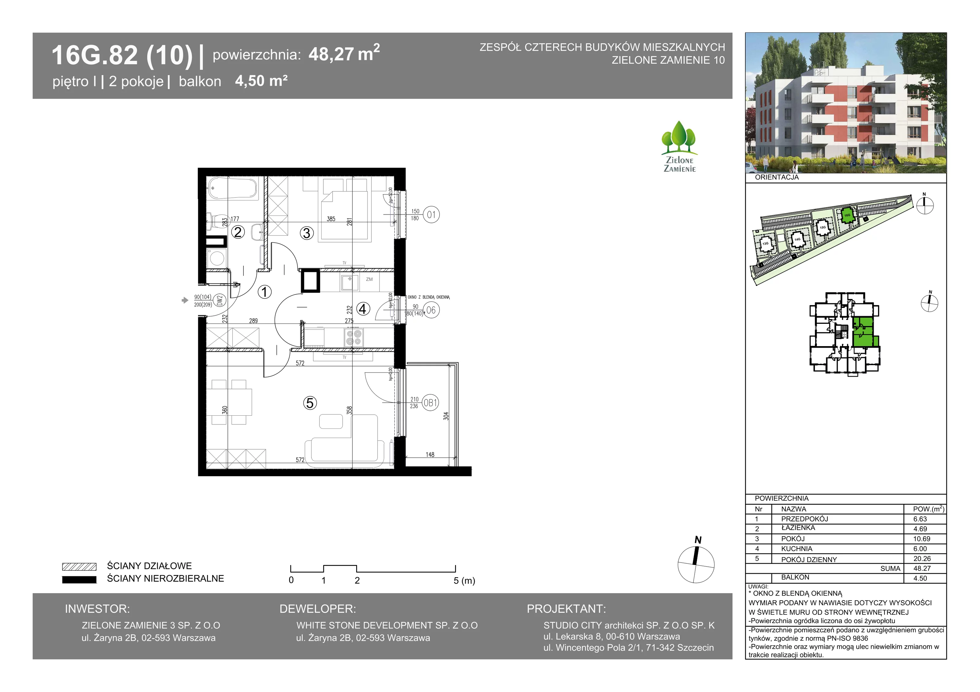 2 pokoje, mieszkanie 48,27 m², piętro 1, oferta nr 16G.82, Zielone Zamienie X, Zamienie, ul. Czekoladowa / Herbaciana