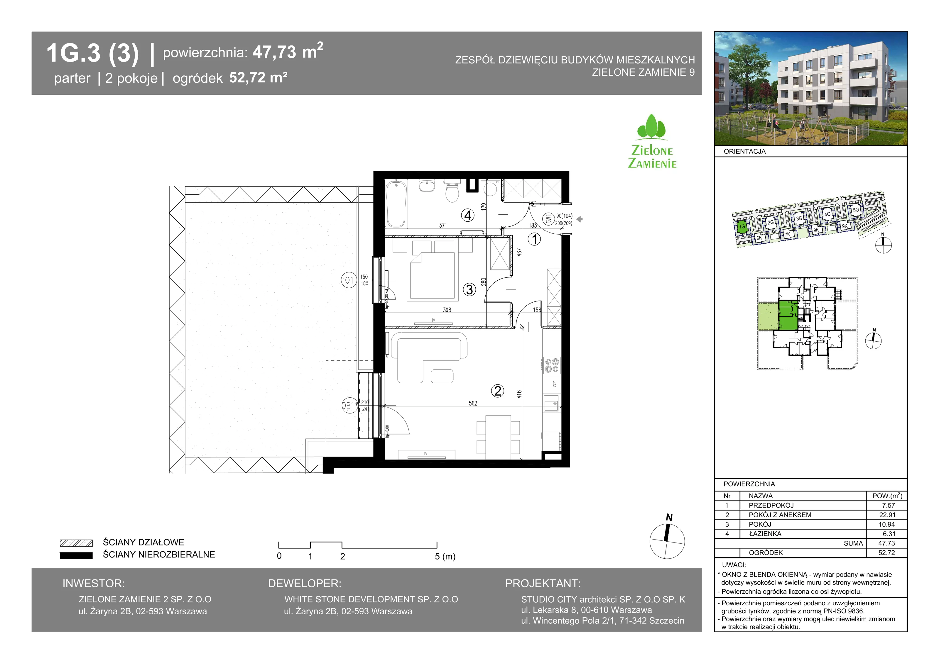 2 pokoje, mieszkanie 47,73 m², parter, oferta nr 3, Zielone Zamienie IX, Zamienie, ul. Czekoladowa