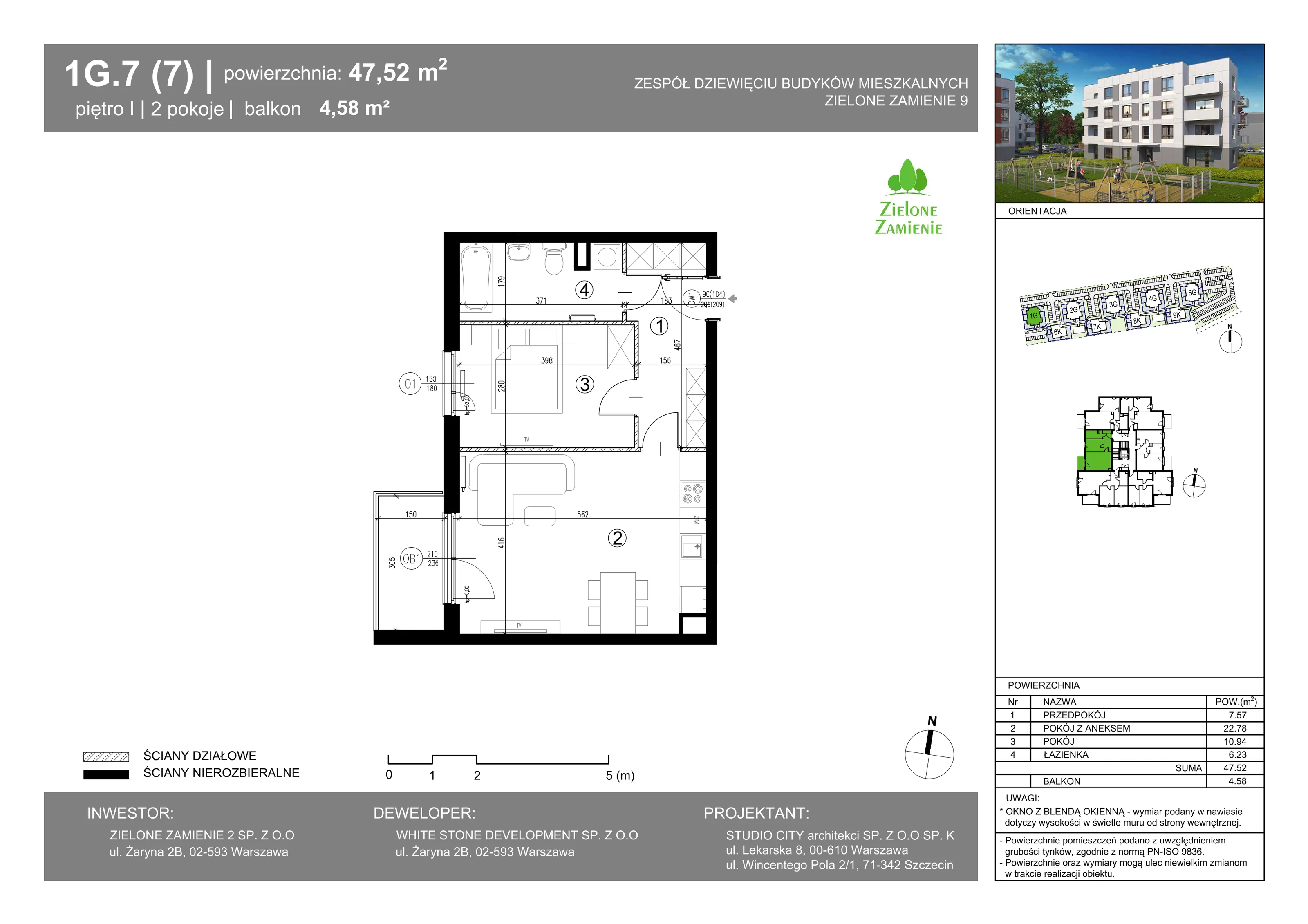 2 pokoje, mieszkanie 47,52 m², piętro 1, oferta nr 7, Zielone Zamienie IX, Zamienie, ul. Czekoladowa