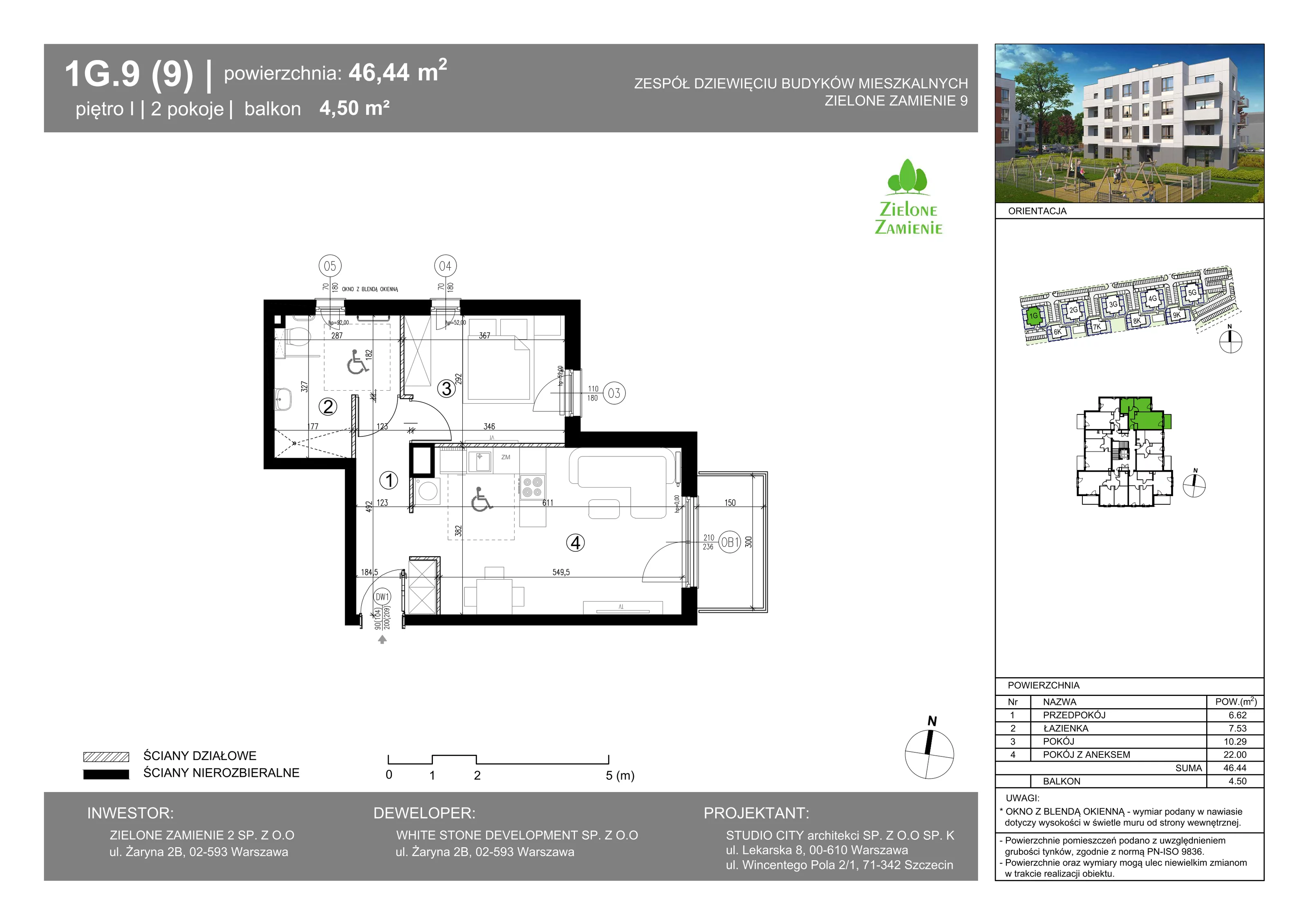 2 pokoje, mieszkanie 46,44 m², piętro 1, oferta nr 9, Zielone Zamienie IX, Zamienie, ul. Czekoladowa