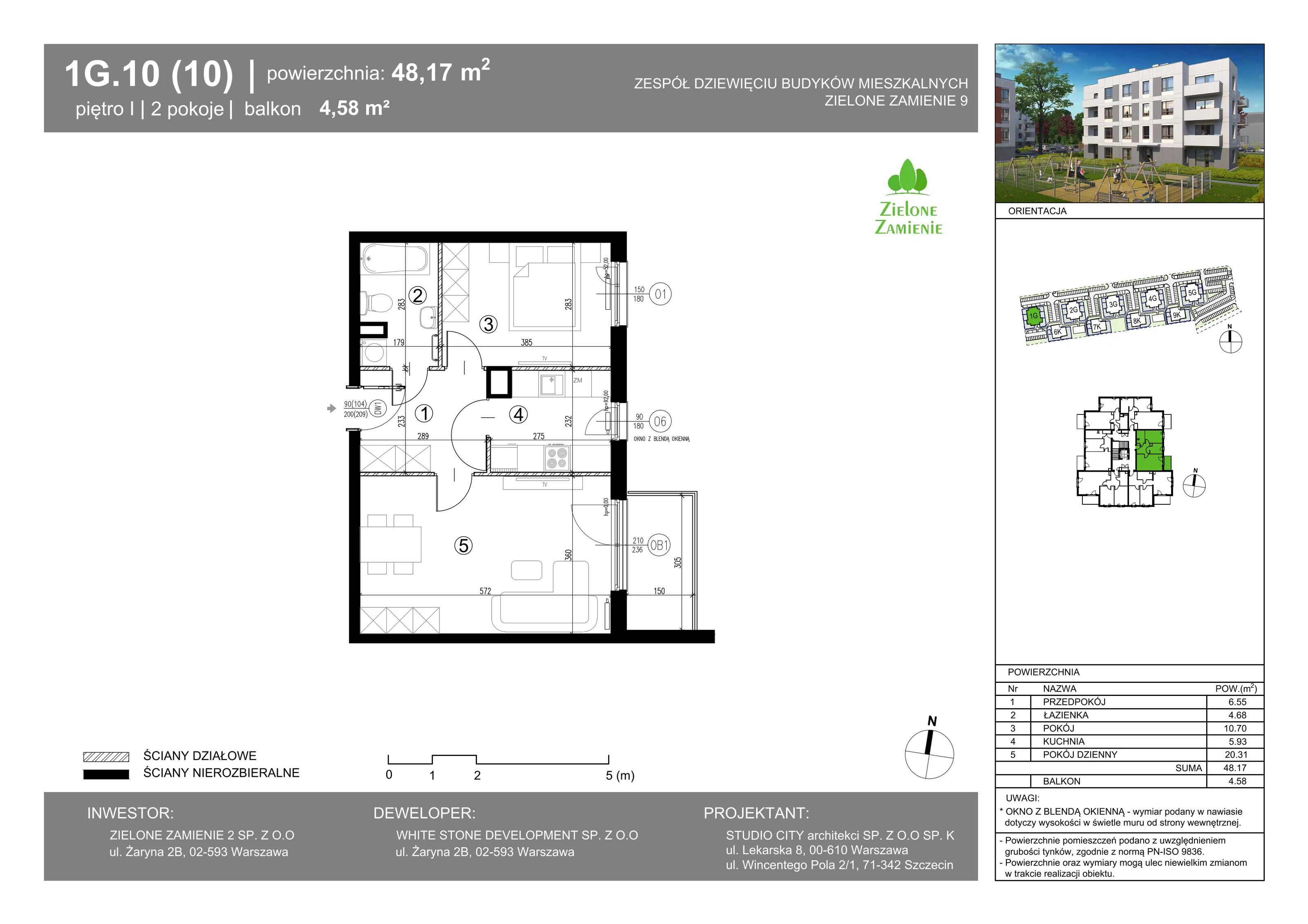 2 pokoje, mieszkanie 48,17 m², piętro 1, oferta nr 10, Zielone Zamienie IX, Zamienie, ul. Czekoladowa