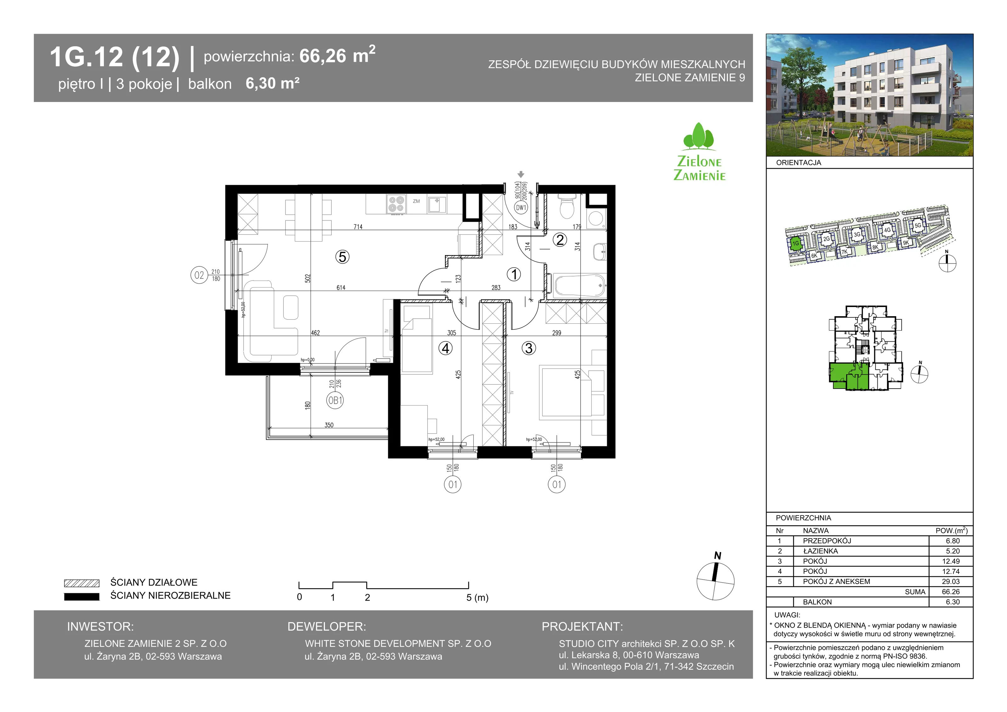 3 pokoje, mieszkanie 66,26 m², piętro 1, oferta nr 12, Zielone Zamienie IX, Zamienie, ul. Czekoladowa