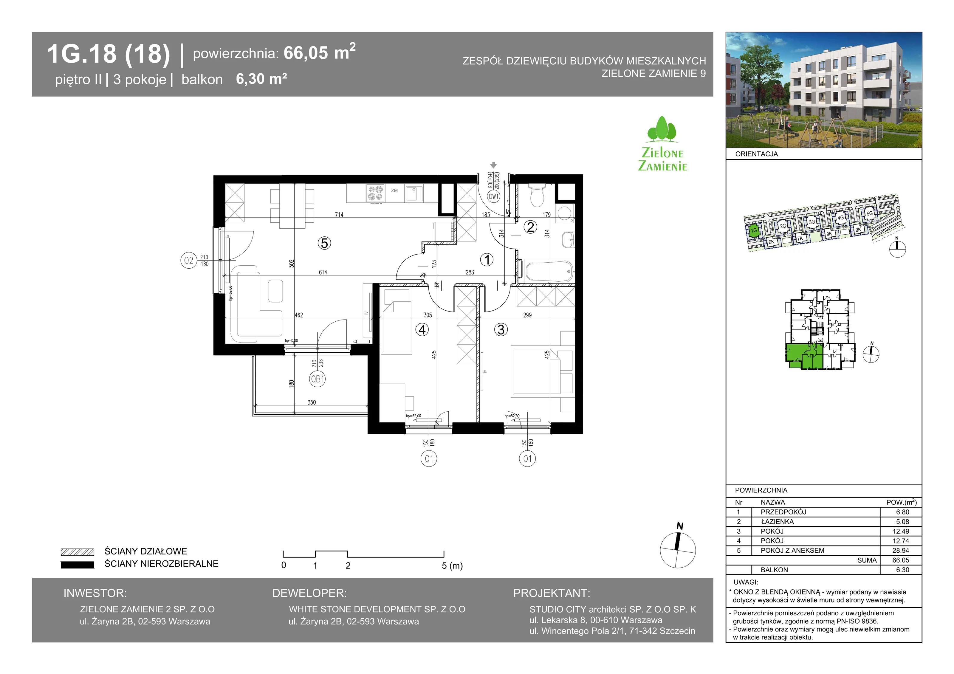 3 pokoje, mieszkanie 66,05 m², piętro 2, oferta nr 18, Zielone Zamienie IX, Zamienie, ul. Czekoladowa