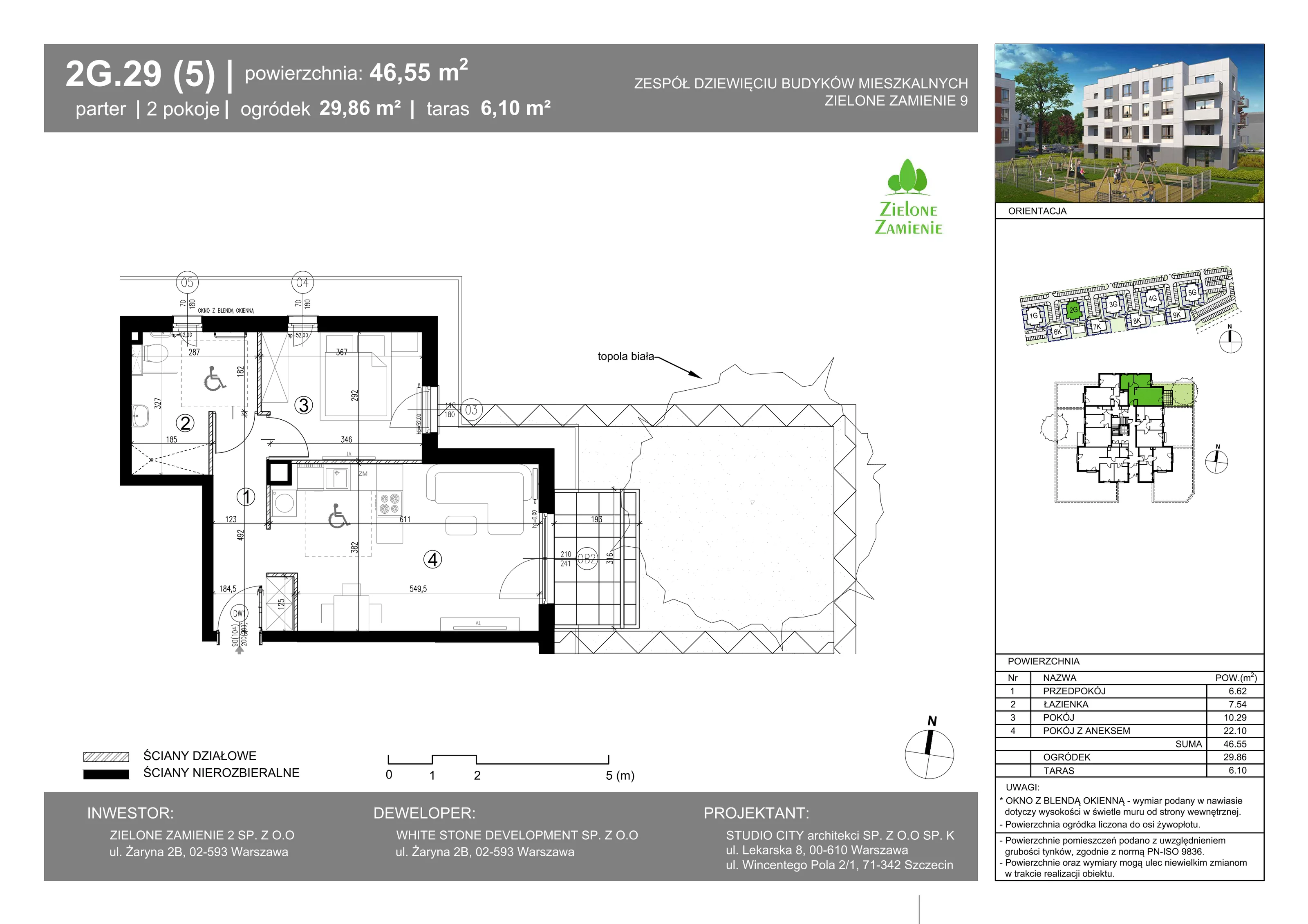 2 pokoje, mieszkanie 46,54 m², parter, oferta nr 29, Zielone Zamienie IX, Zamienie, ul. Czekoladowa