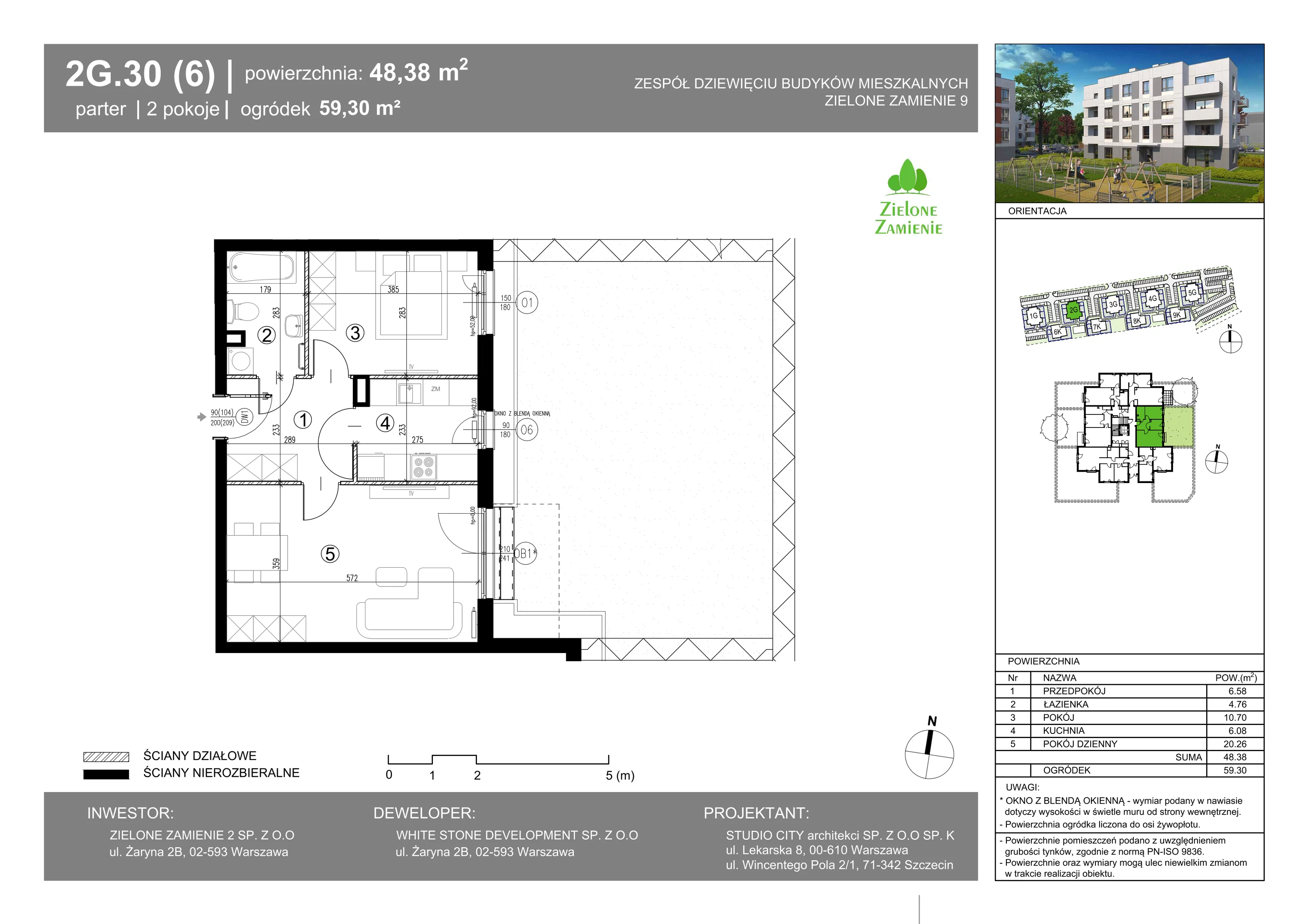 2 pokoje, mieszkanie 48,38 m², parter, oferta nr 30, Zielone Zamienie IX, Zamienie, ul. Czekoladowa