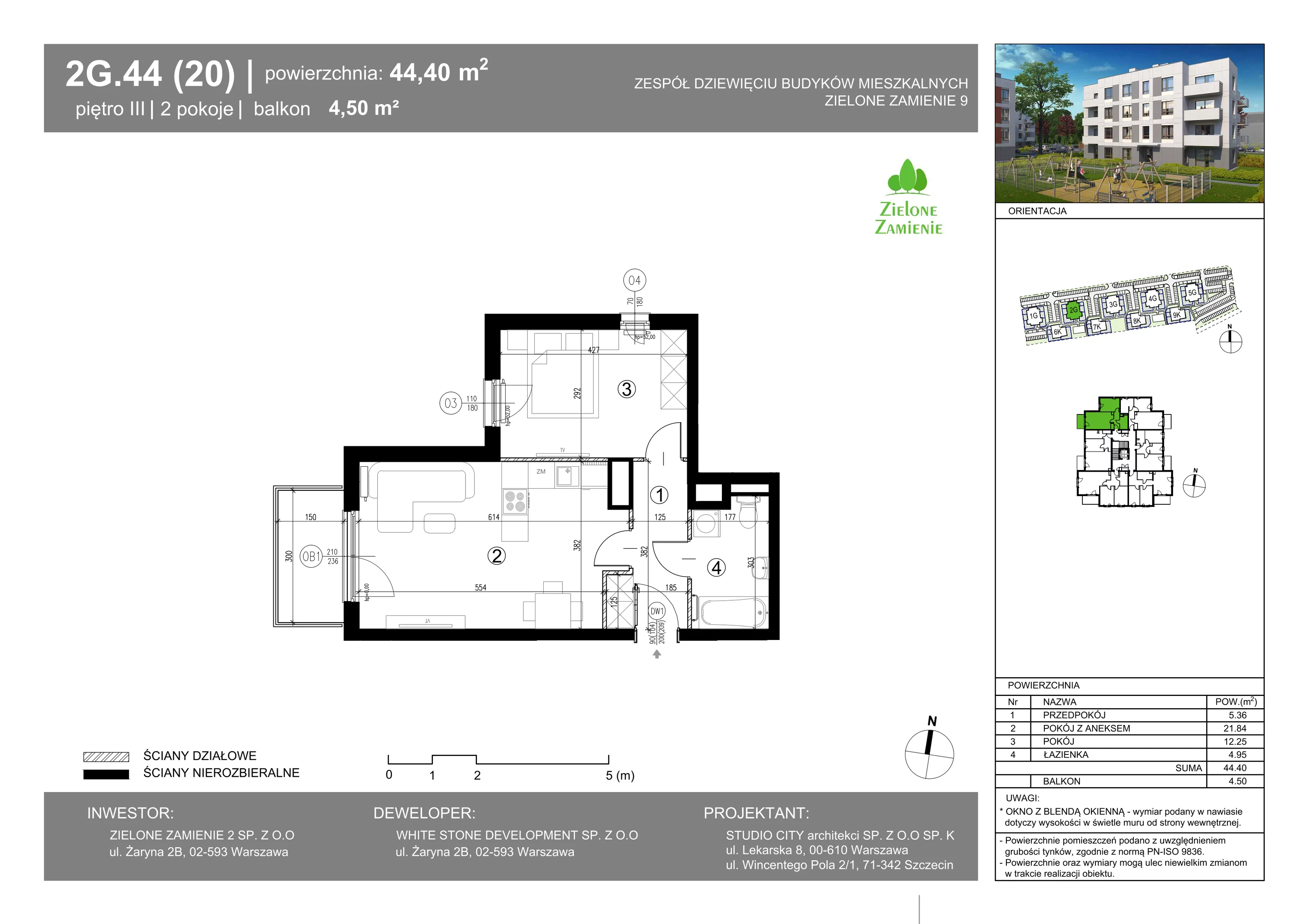 2 pokoje, mieszkanie 44,40 m², piętro 3, oferta nr 44, Zielone Zamienie IX, Zamienie, ul. Czekoladowa