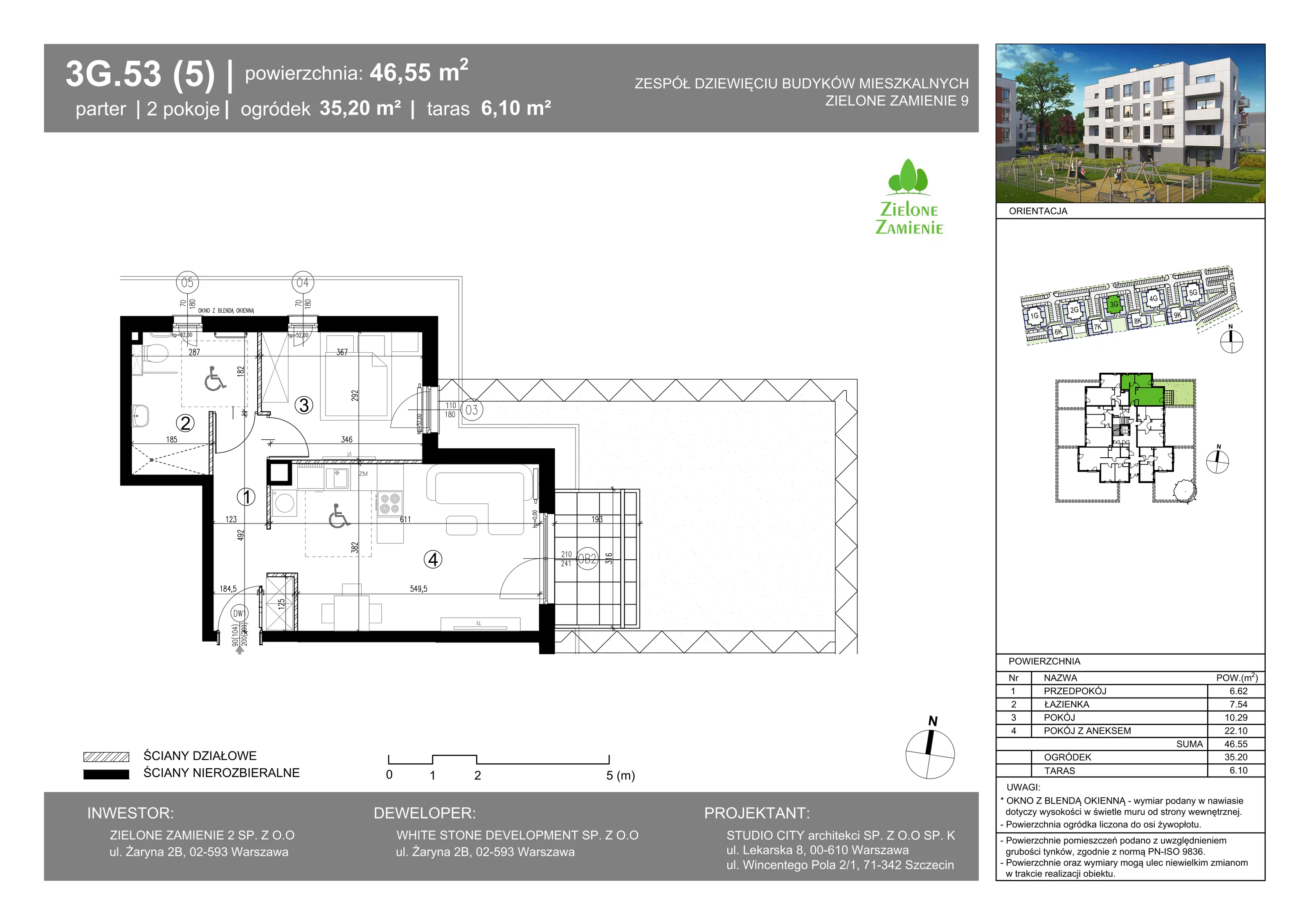 2 pokoje, mieszkanie 46,54 m², parter, oferta nr 53, Zielone Zamienie IX, Zamienie, ul. Czekoladowa