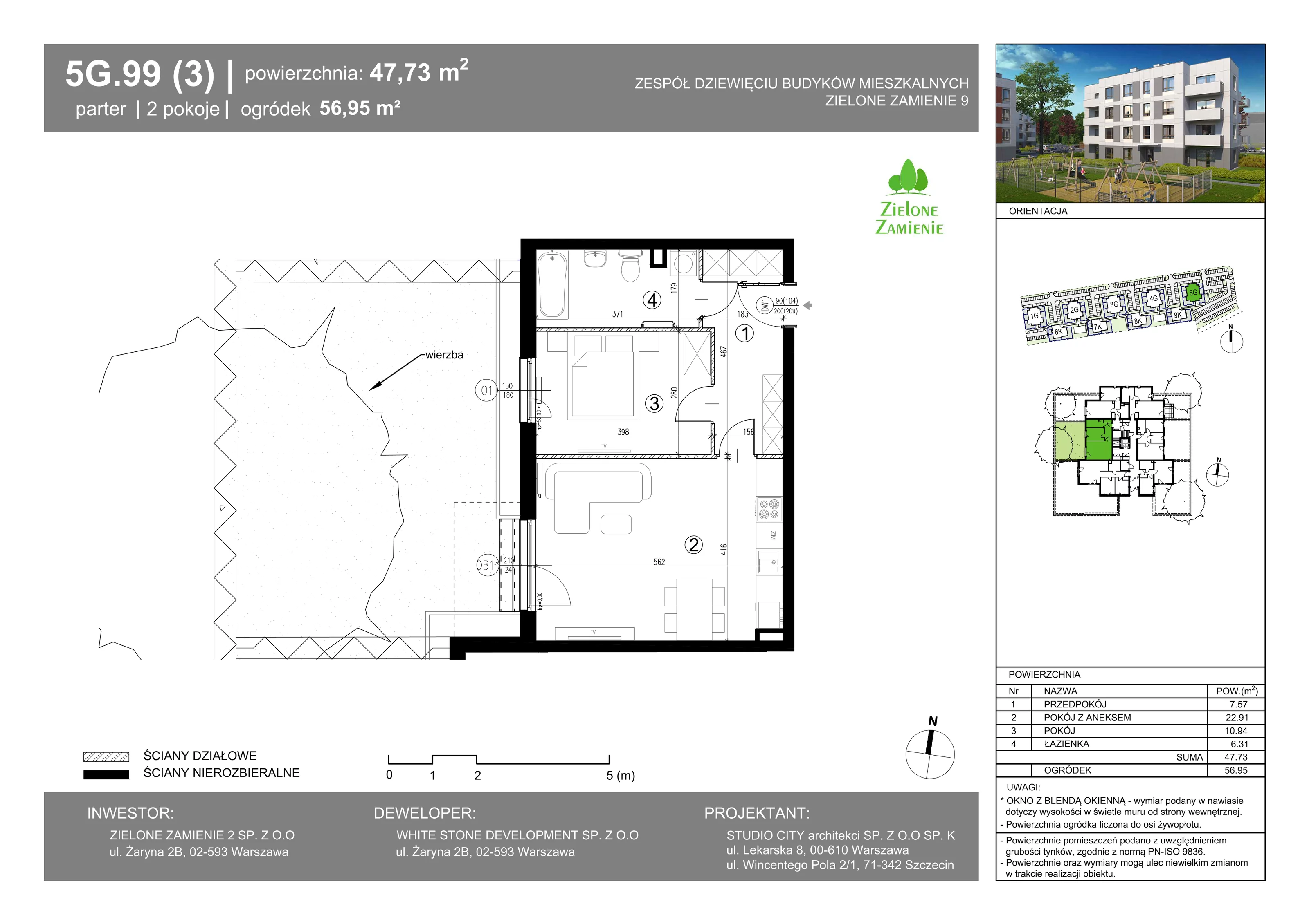 2 pokoje, mieszkanie 47,73 m², parter, oferta nr 99, Zielone Zamienie IX, Zamienie, ul. Czekoladowa