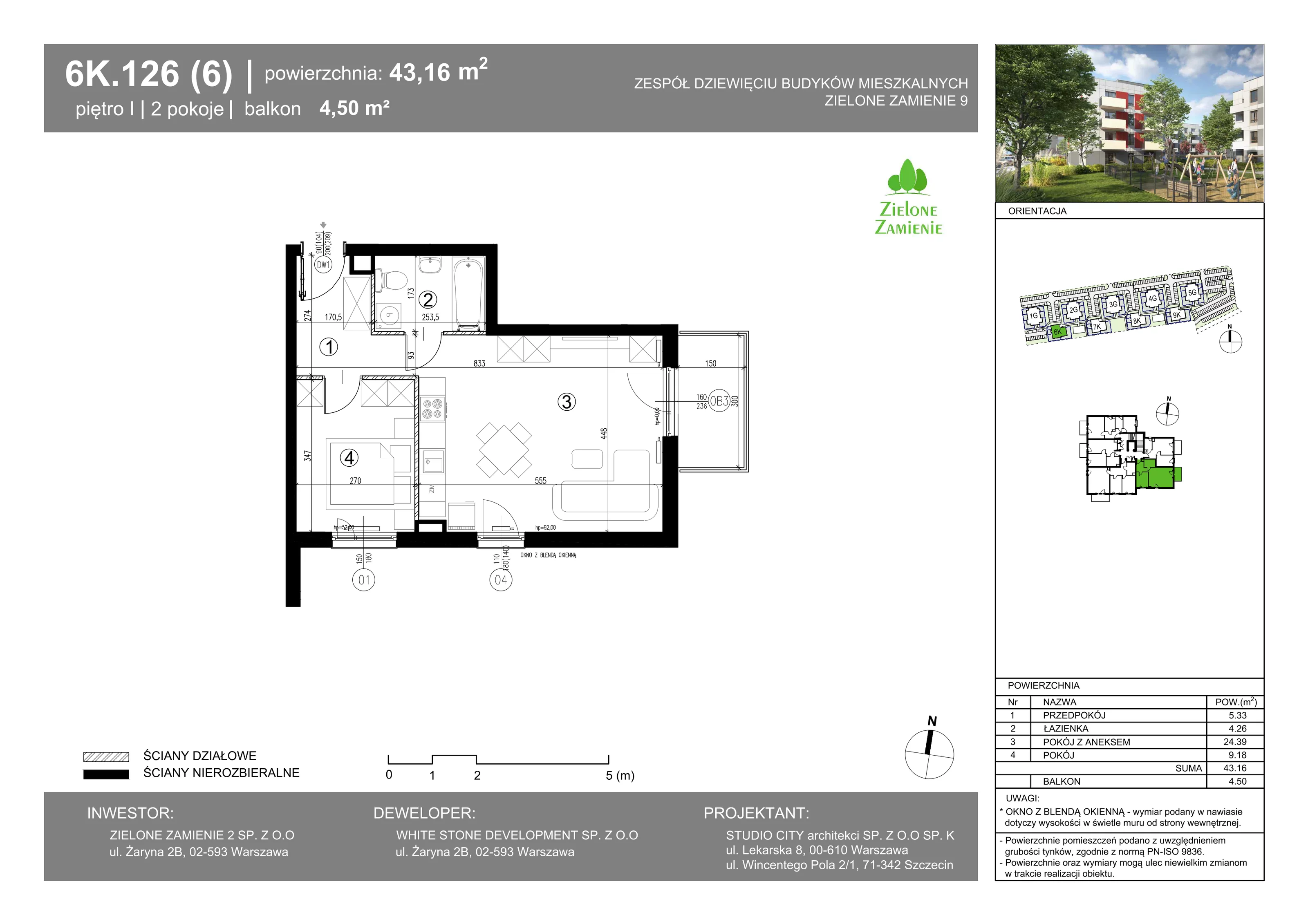 Mieszkanie 43,16 m², piętro 1, oferta nr 126, Zielone Zamienie IX, Zamienie, ul. Czekoladowa