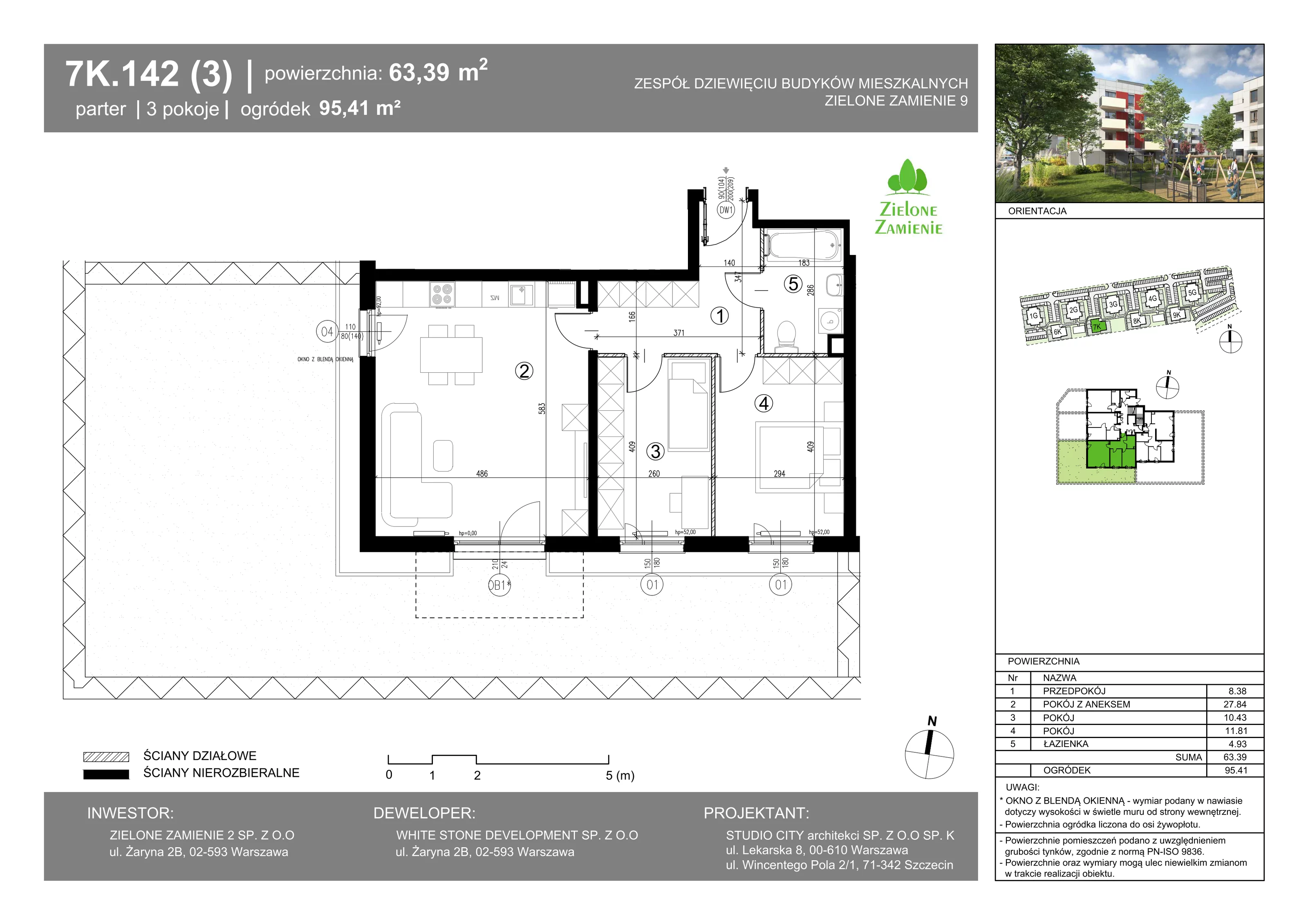 3 pokoje, mieszkanie 63,39 m², parter, oferta nr 142, Zielone Zamienie IX, Zamienie, ul. Czekoladowa